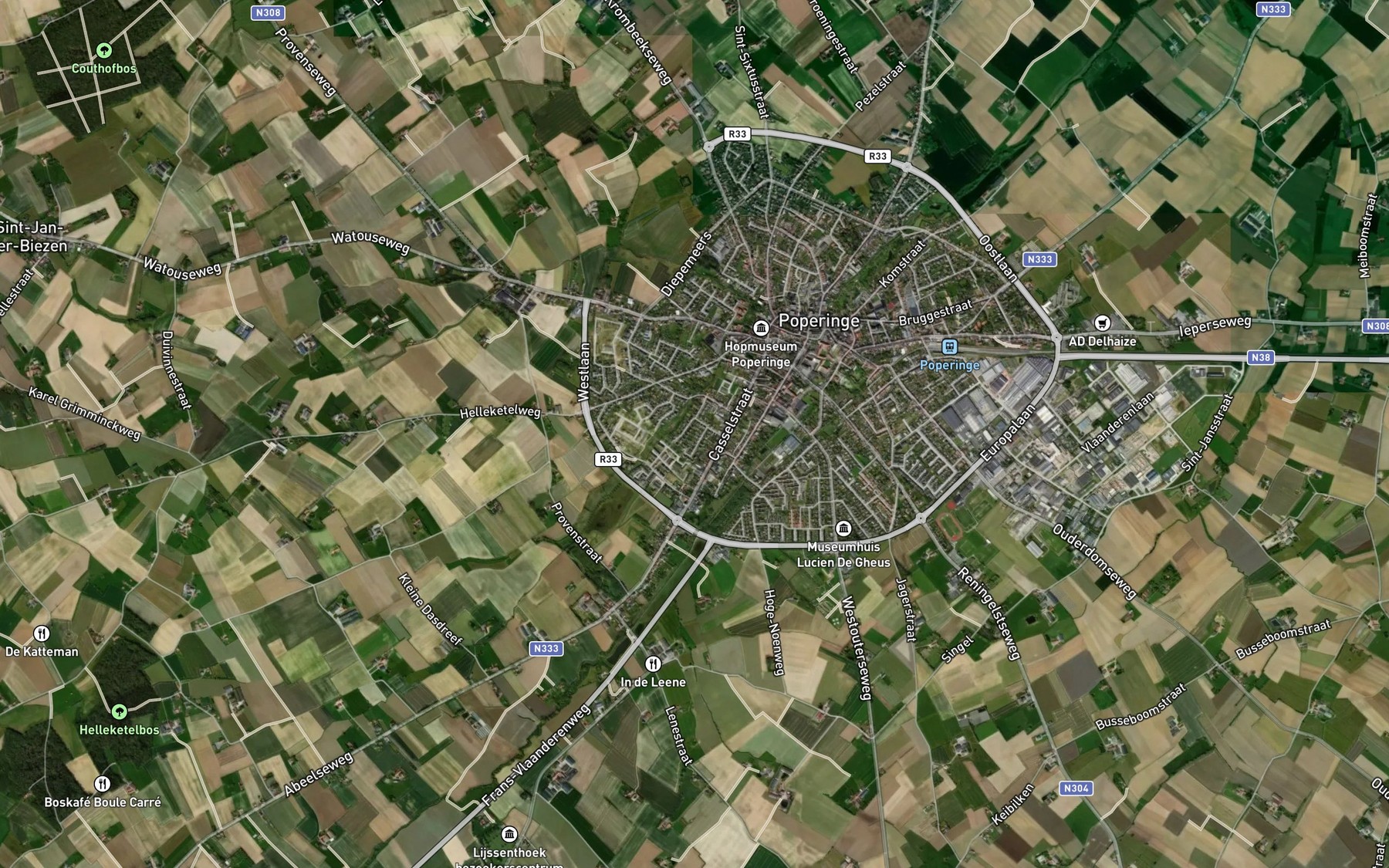 Satellite map of the Hipshoekbeek