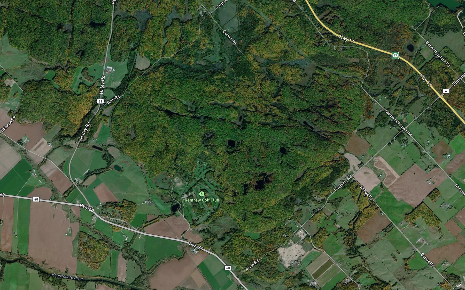 Satellite map of the Obreys Lake