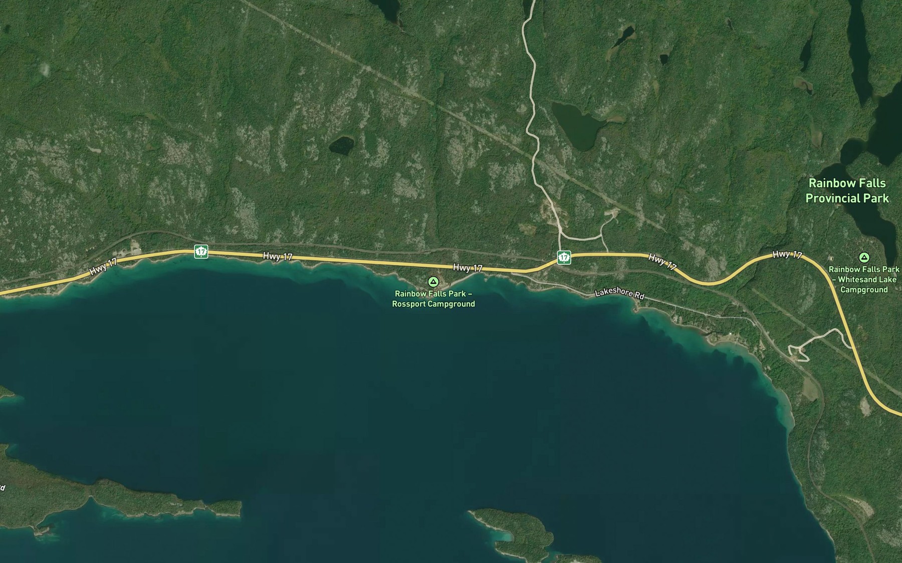 Satellite map of the McLean's Creek