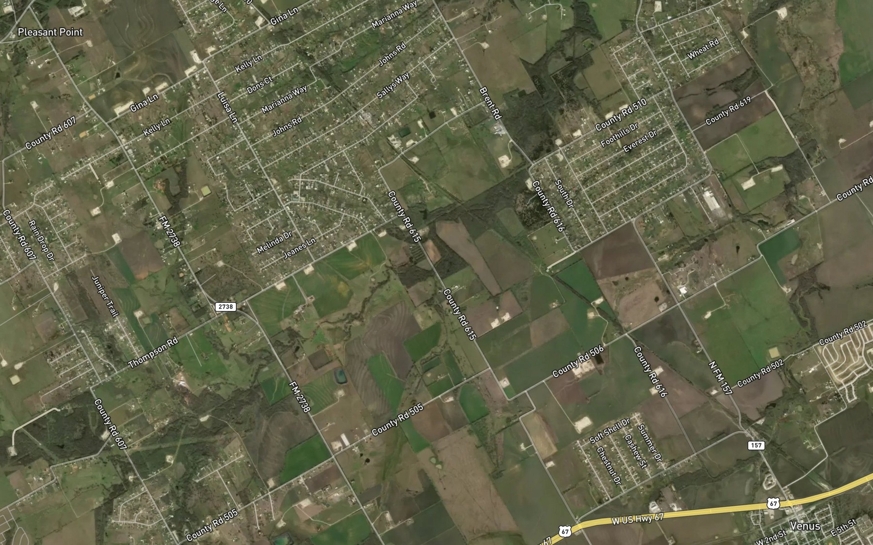 Satellite map of the Fish Spring Branch