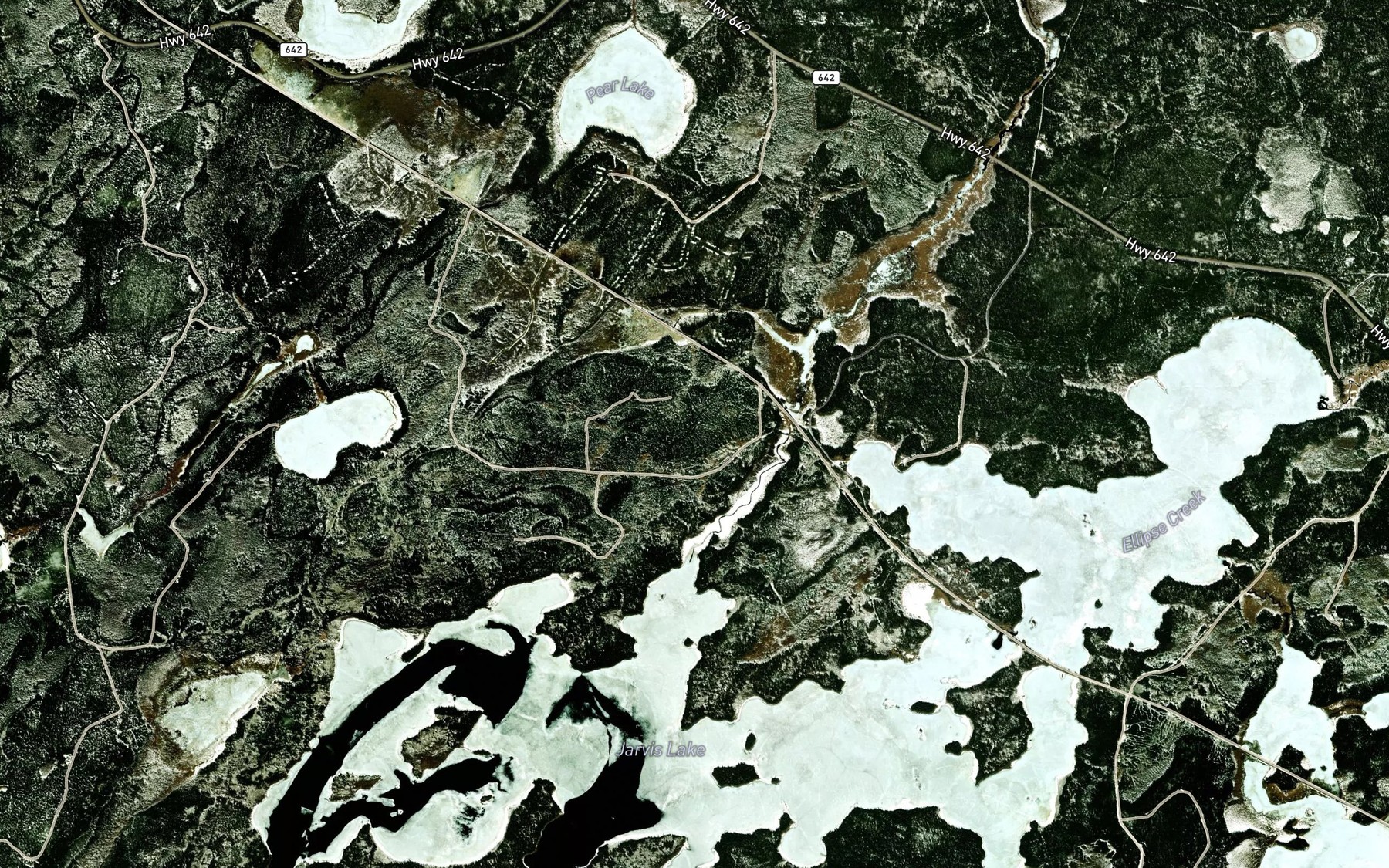 Satellite map of the Pear Creek