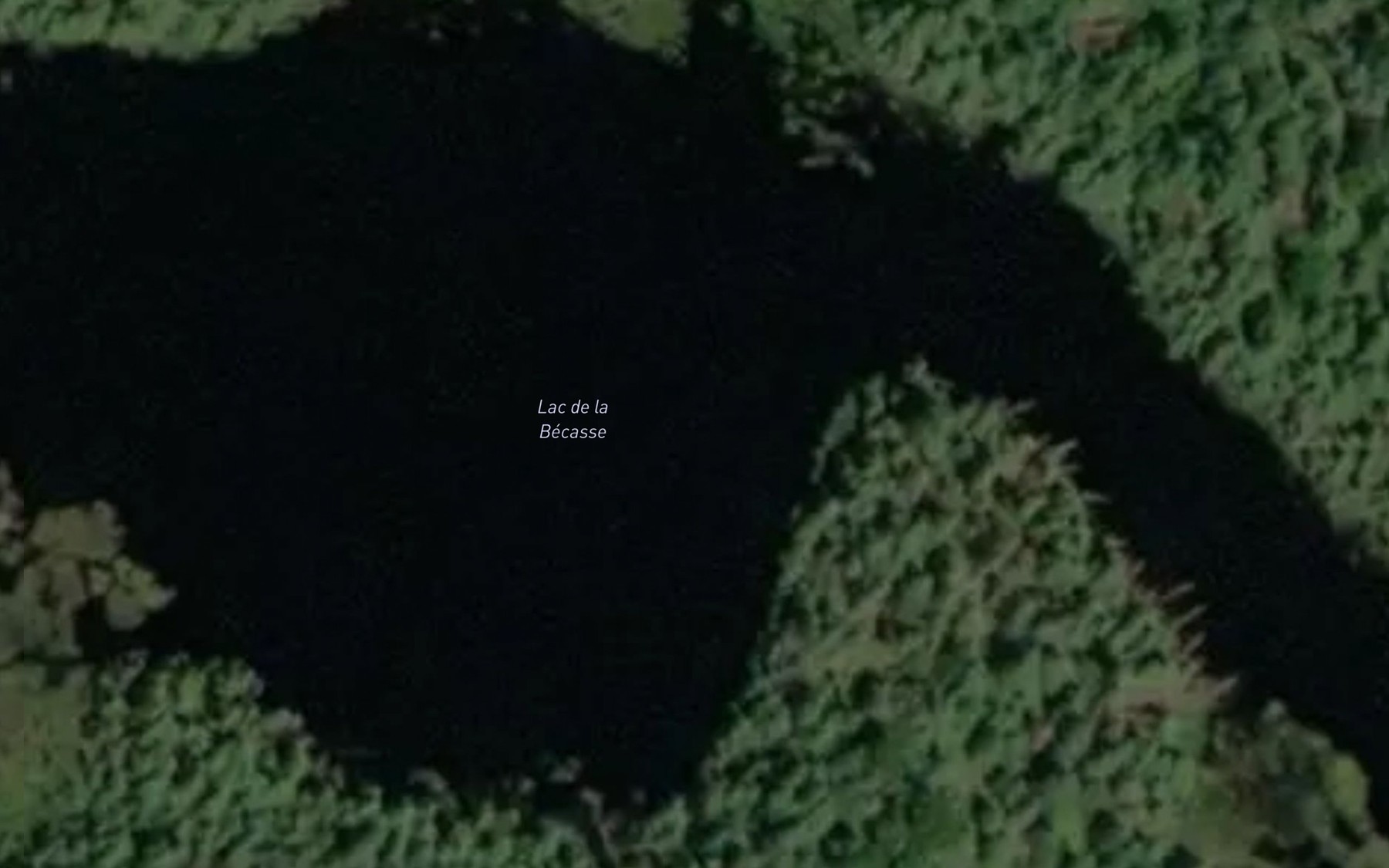 Satellite map of the Lac de la Becasse