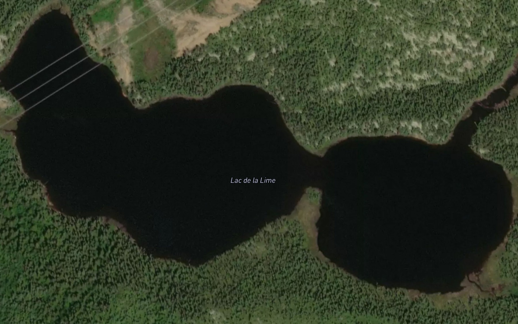 Satellite map of the Lac de la Lime