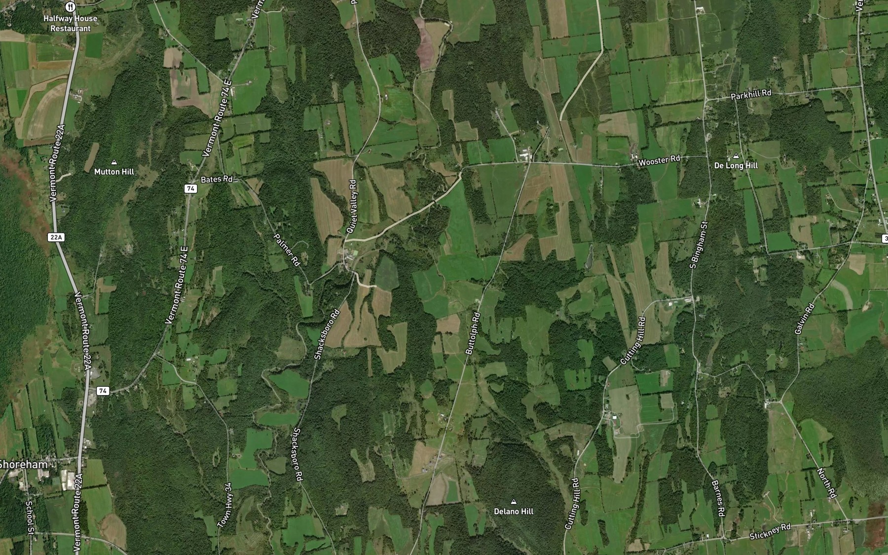 Satellite map of the Bascom Brook
