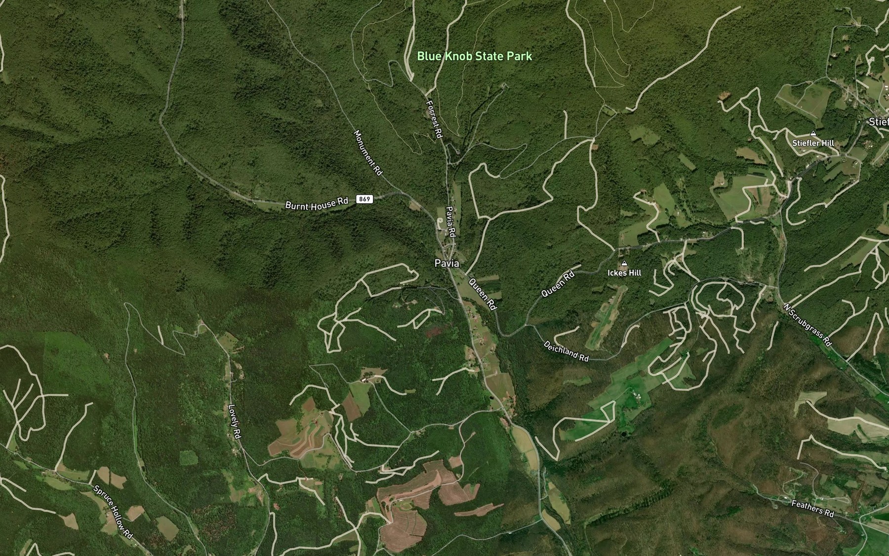 Satellite map of the Pavia Run
