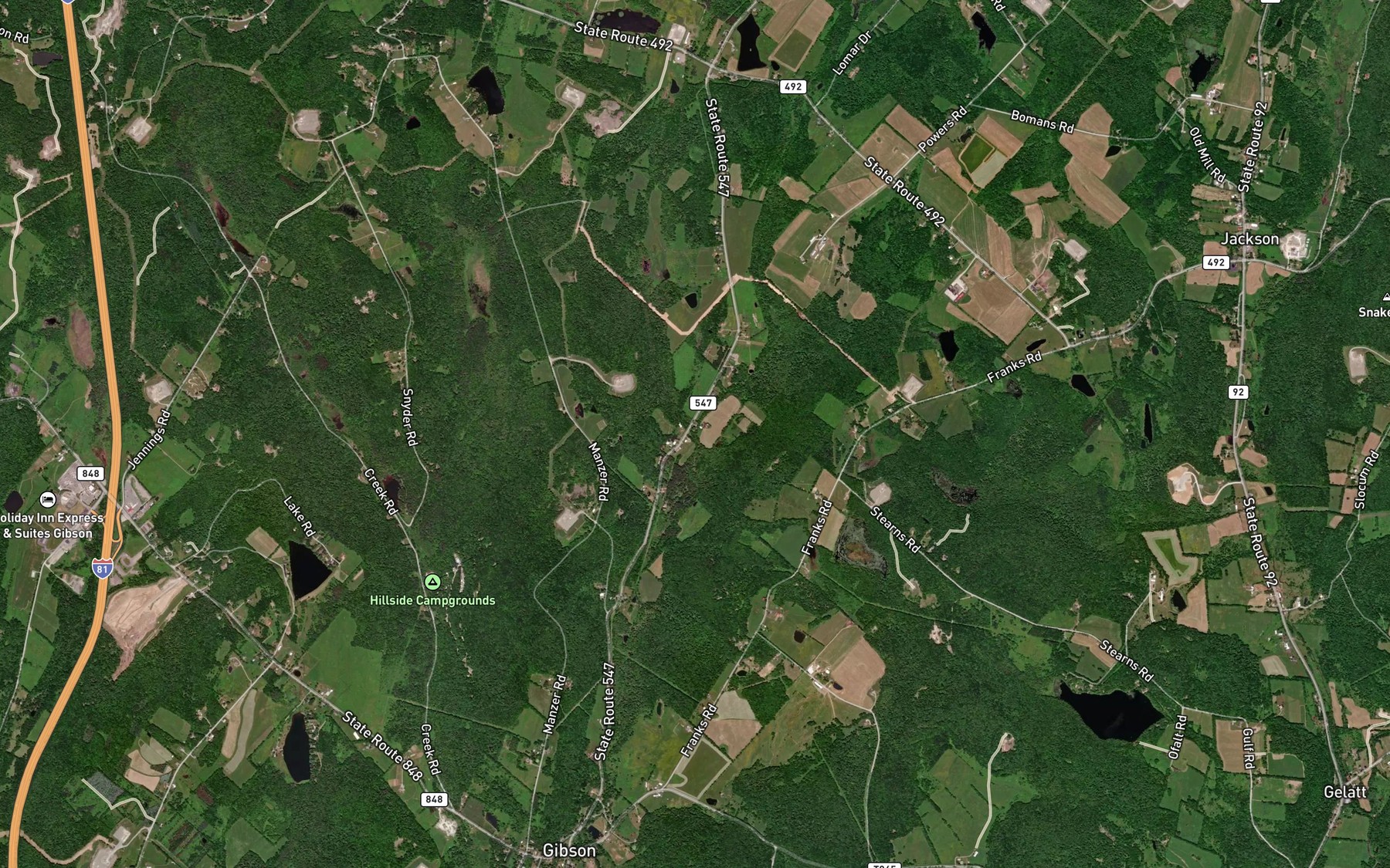 Satellite map of the Little Butler Creek