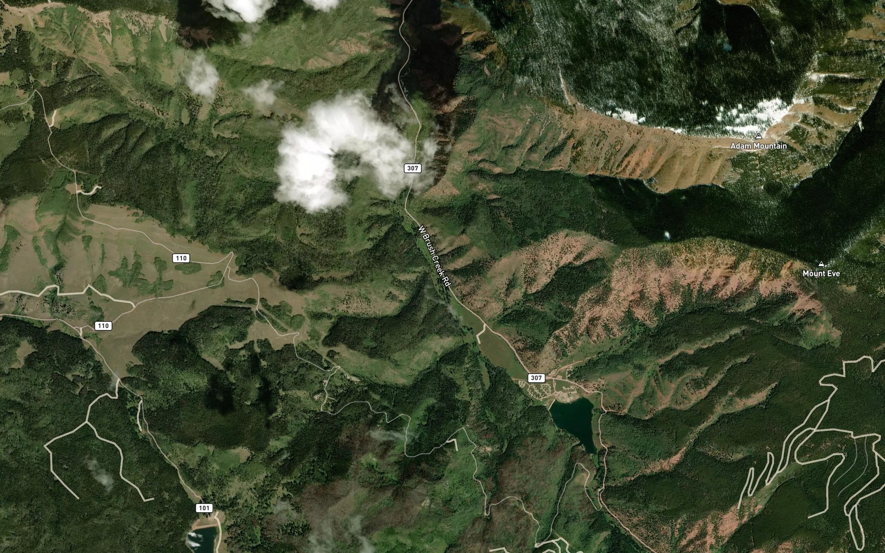 Satellite map of the Adam Mountain Spring