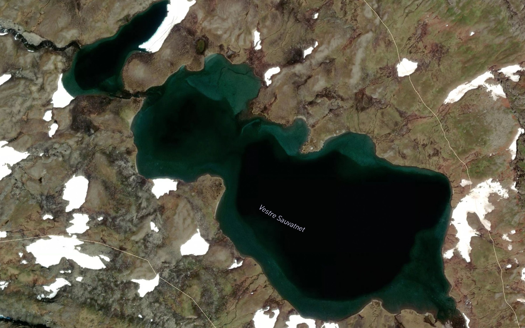 Satellite map of the Vestre Sauvatnet