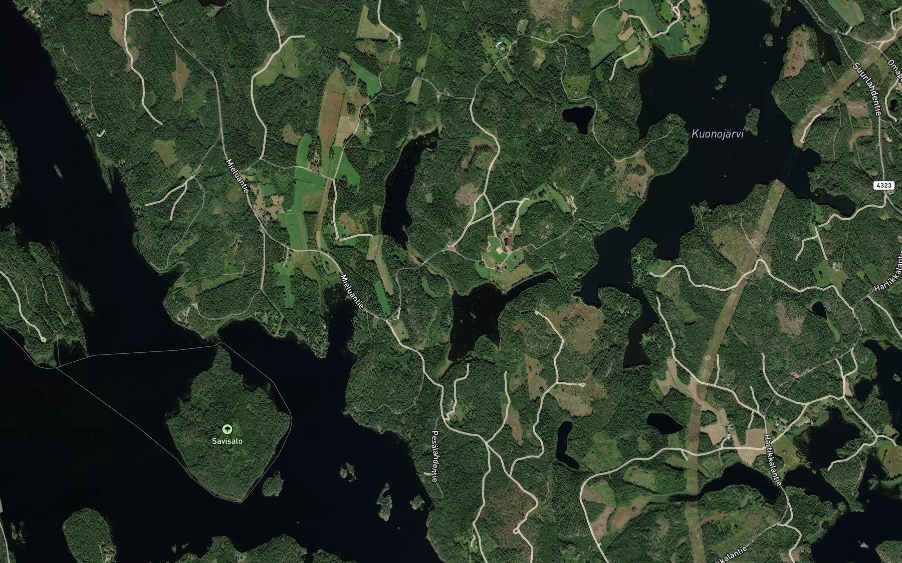 Satellite map of the Ruskiasalmi
