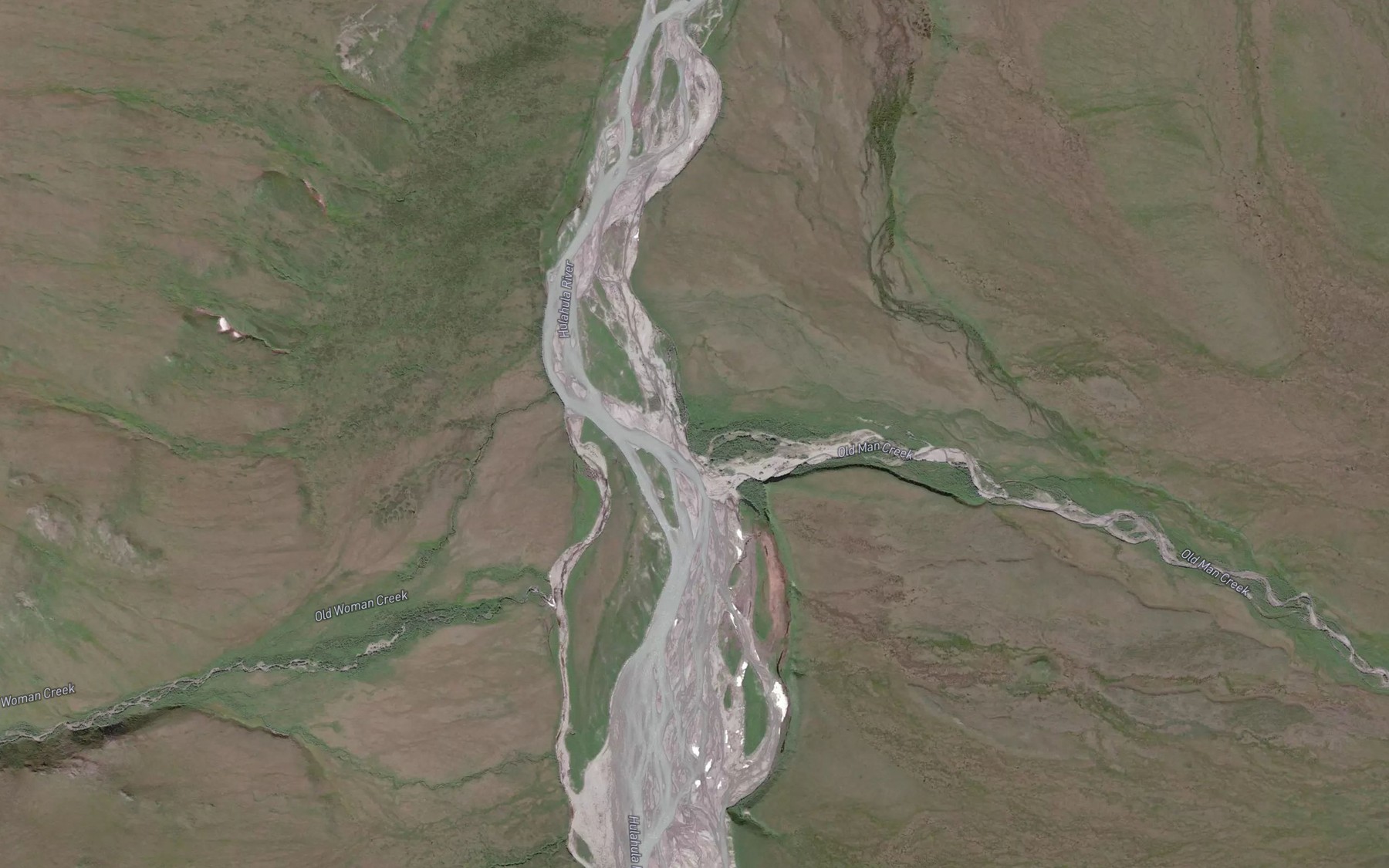 Satellite map of the Old Man Creek