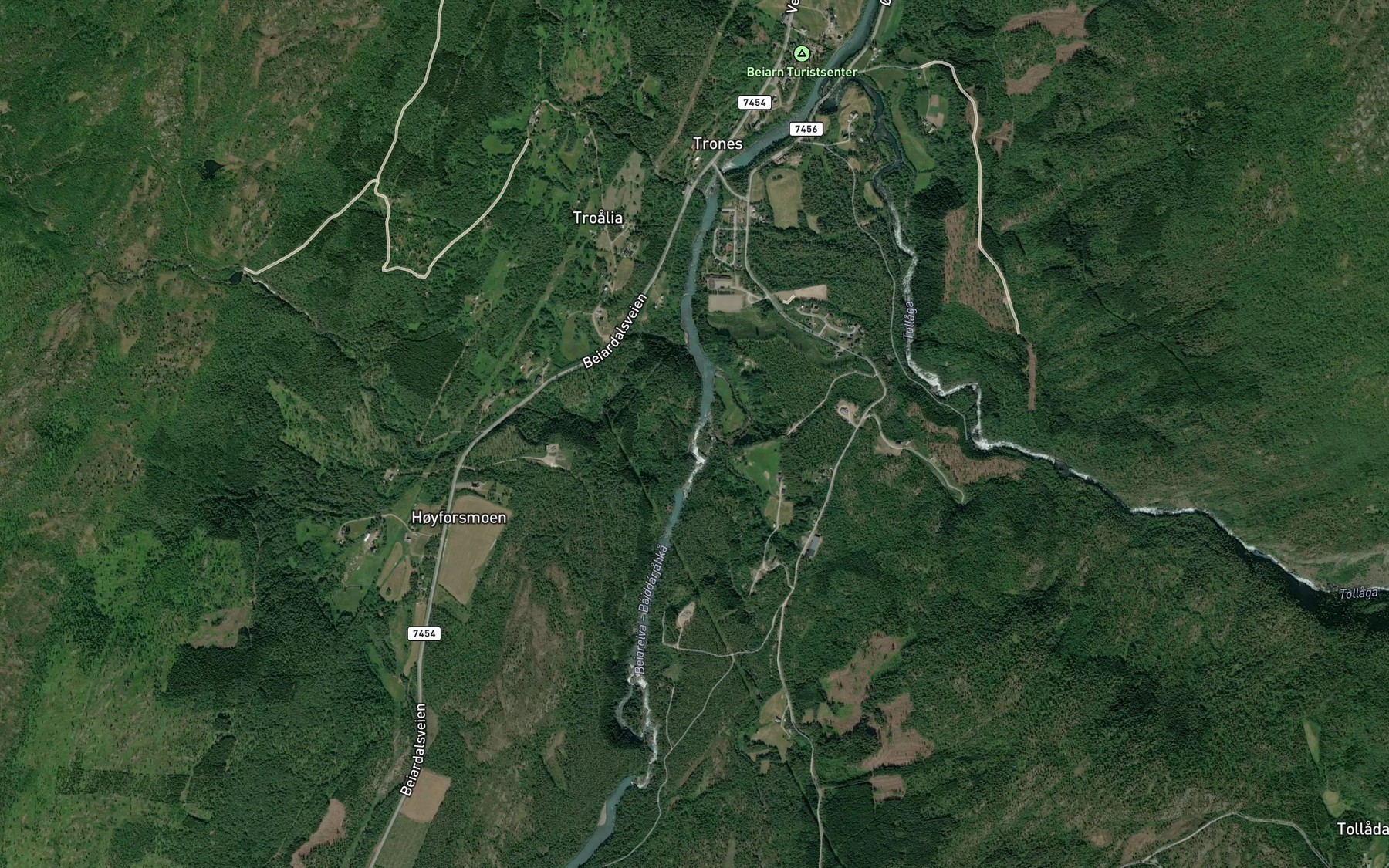 Satellite map of the Haugforsen