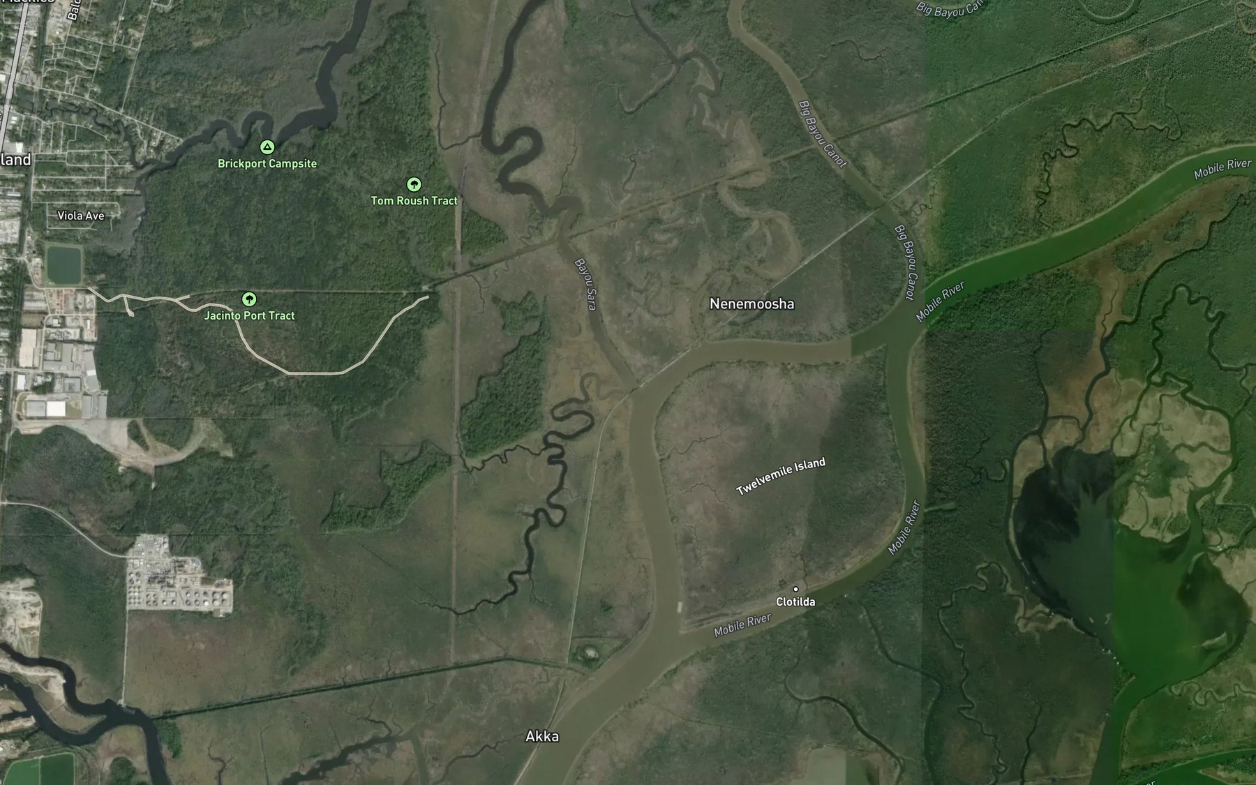 Satellite map of the Black Creek