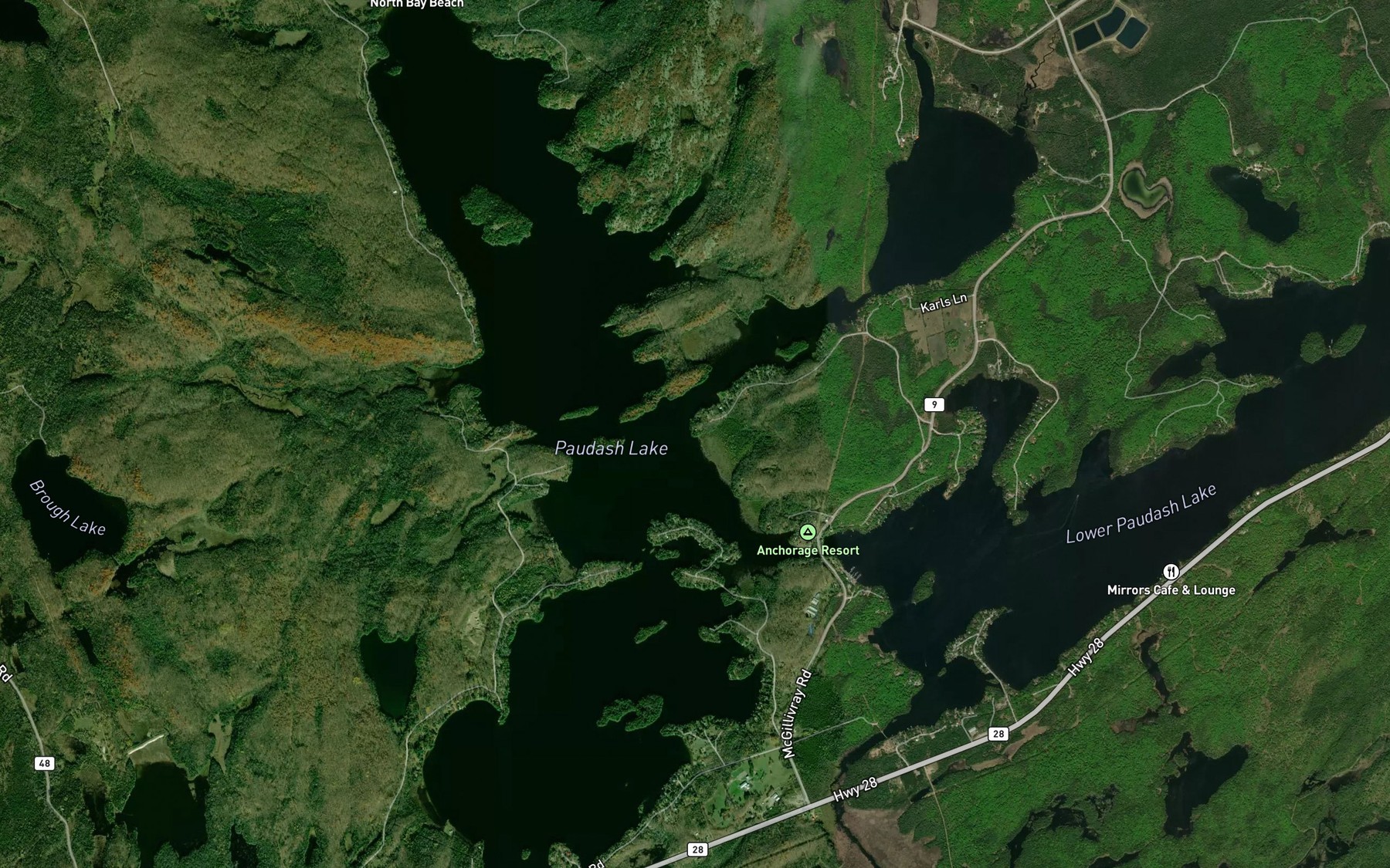 Satellite map of the North Bay