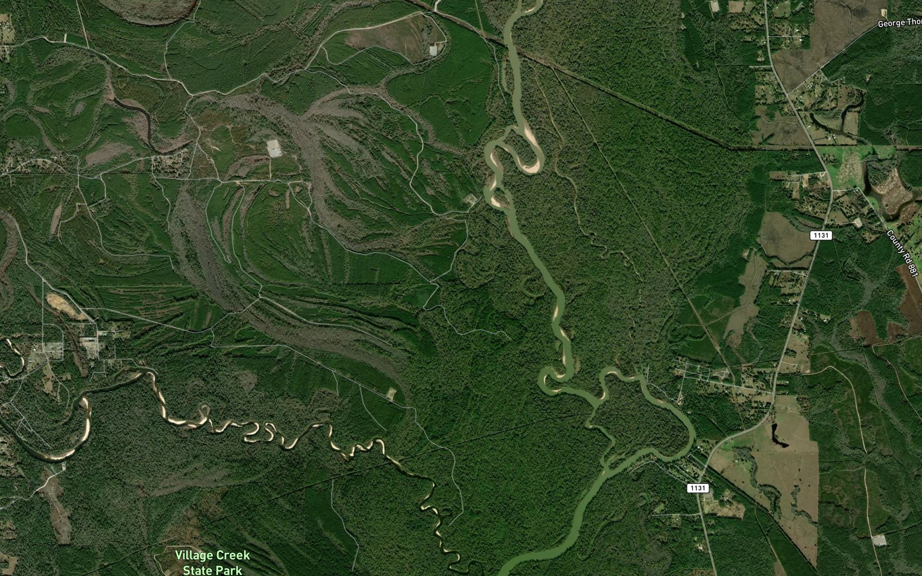Satellite map of the Little Bellrose Slough