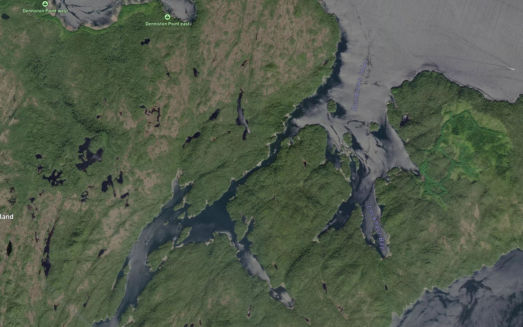 Satellite map of the Rait Narrows