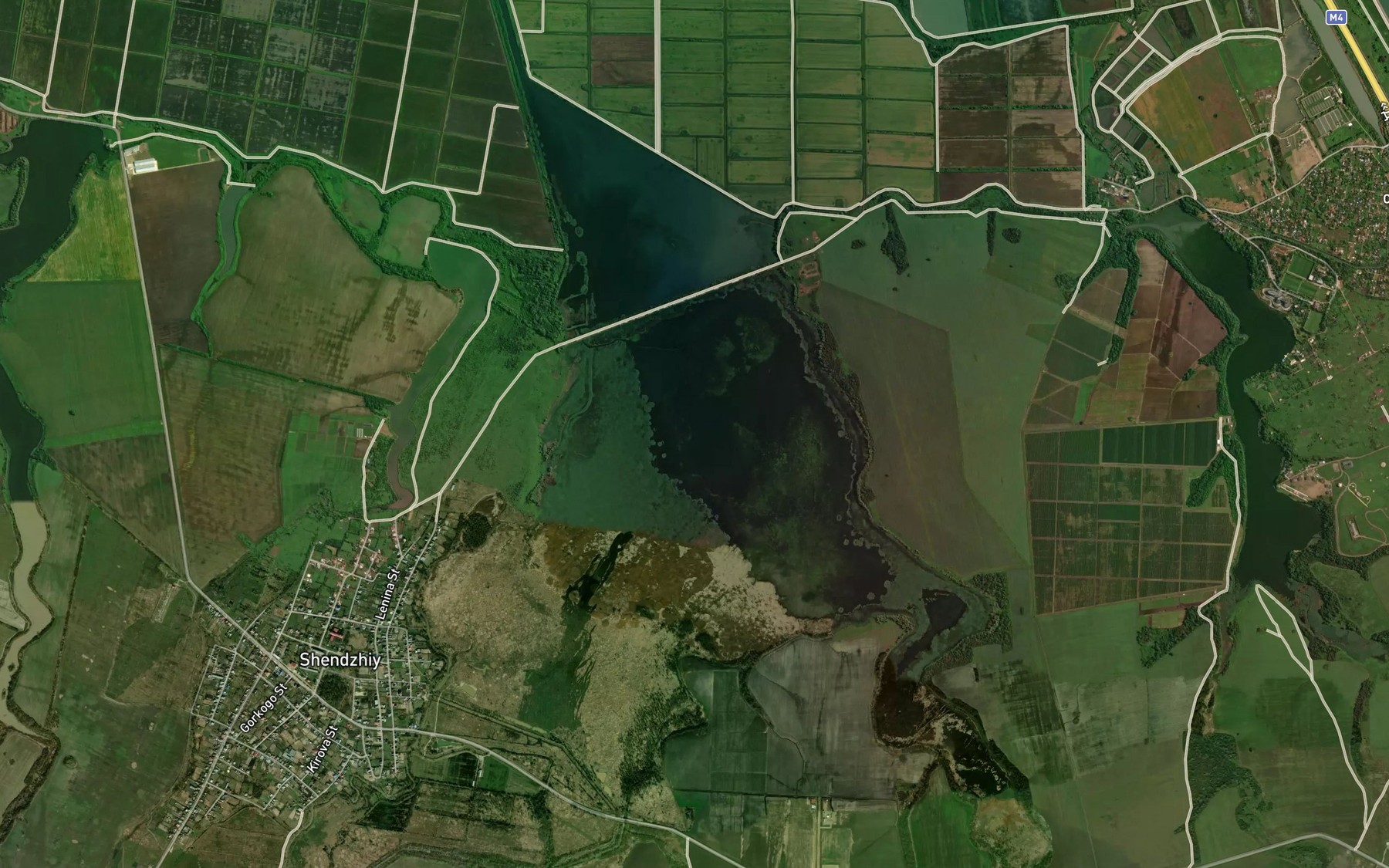 Satellite map of the Shendzhiyskoye Vodokhranilishche