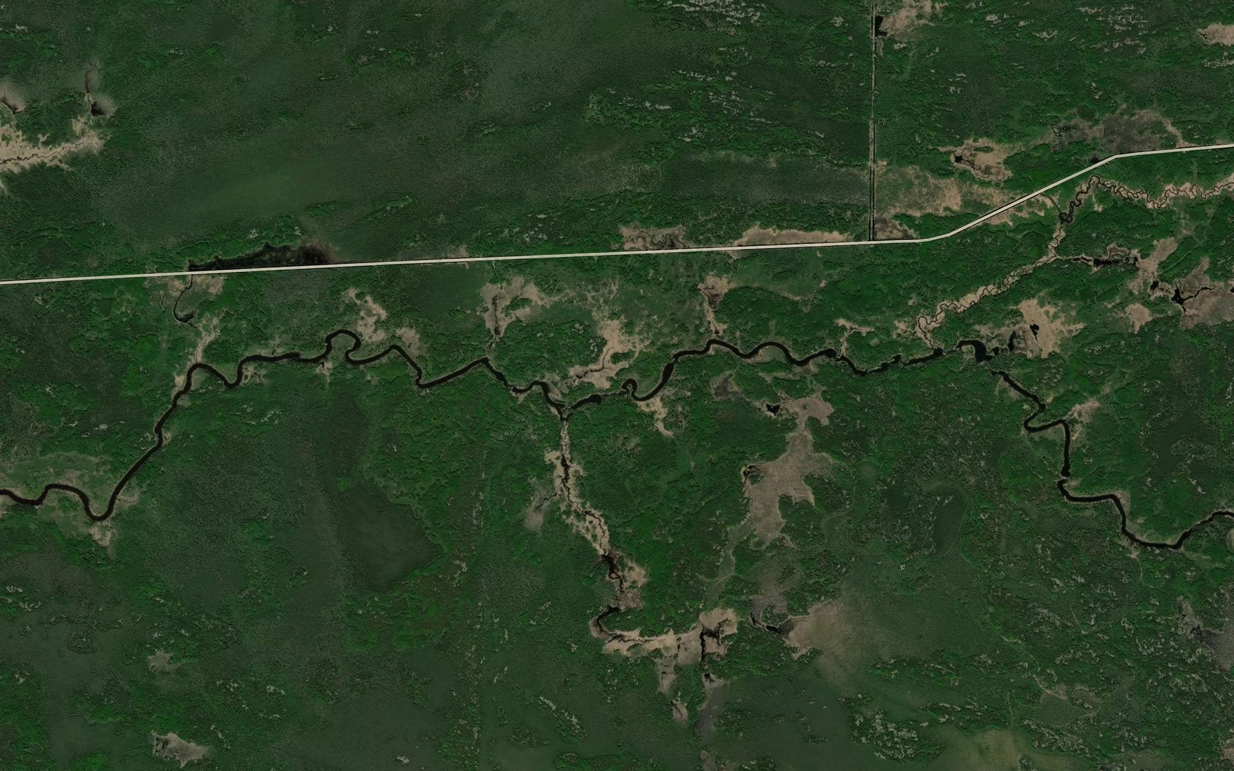 Satellite map of the Kowpushkantukak Rapids