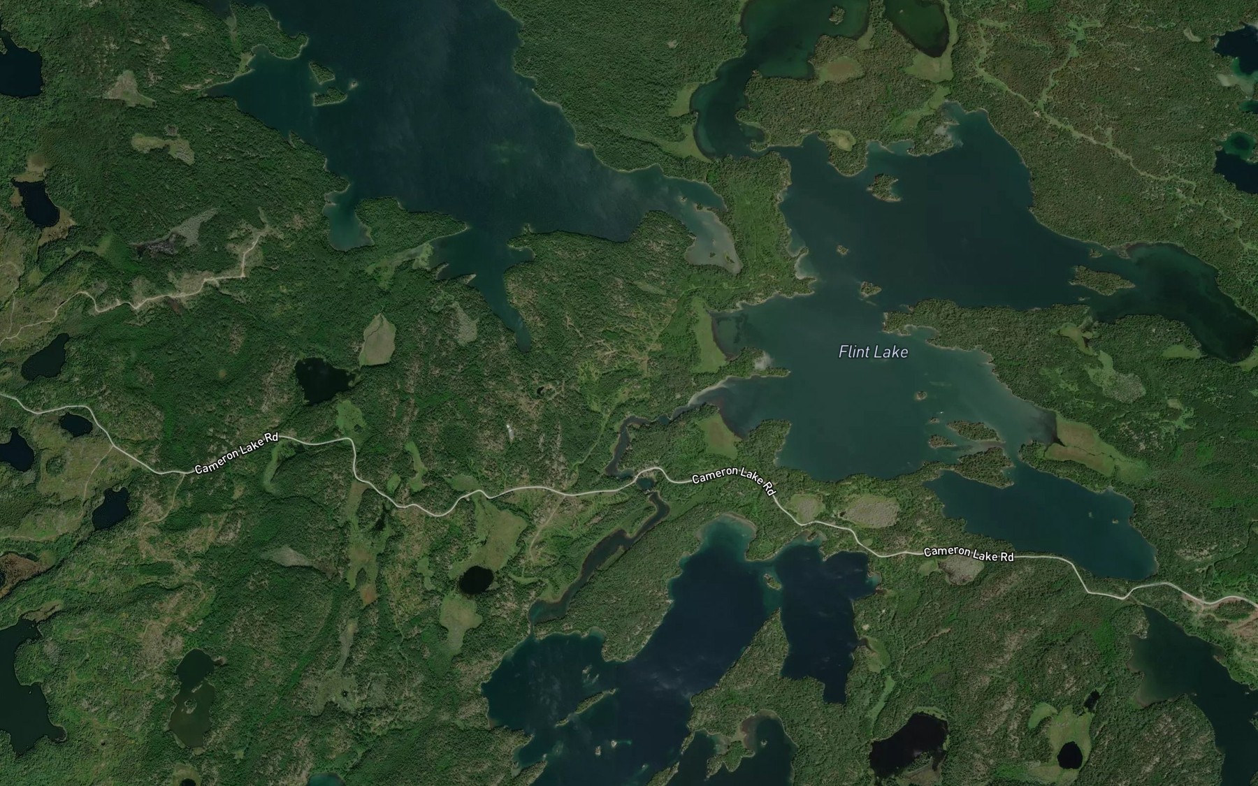 Satellite map of the Cedartree River