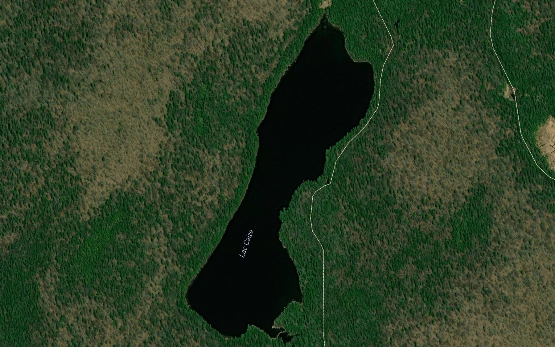 Satellite map of the Lac Caize