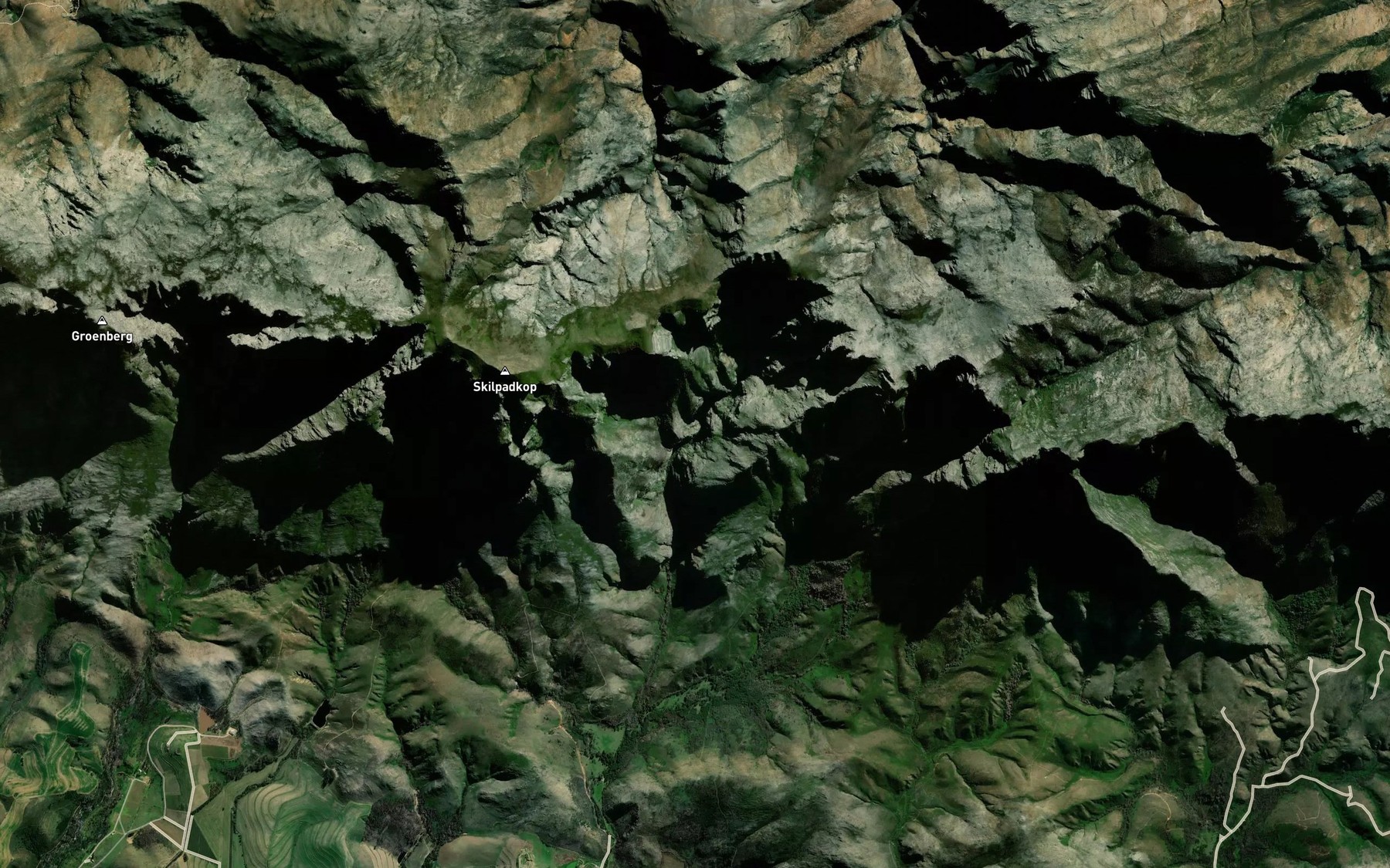 Satellite map of the Jangenskloof