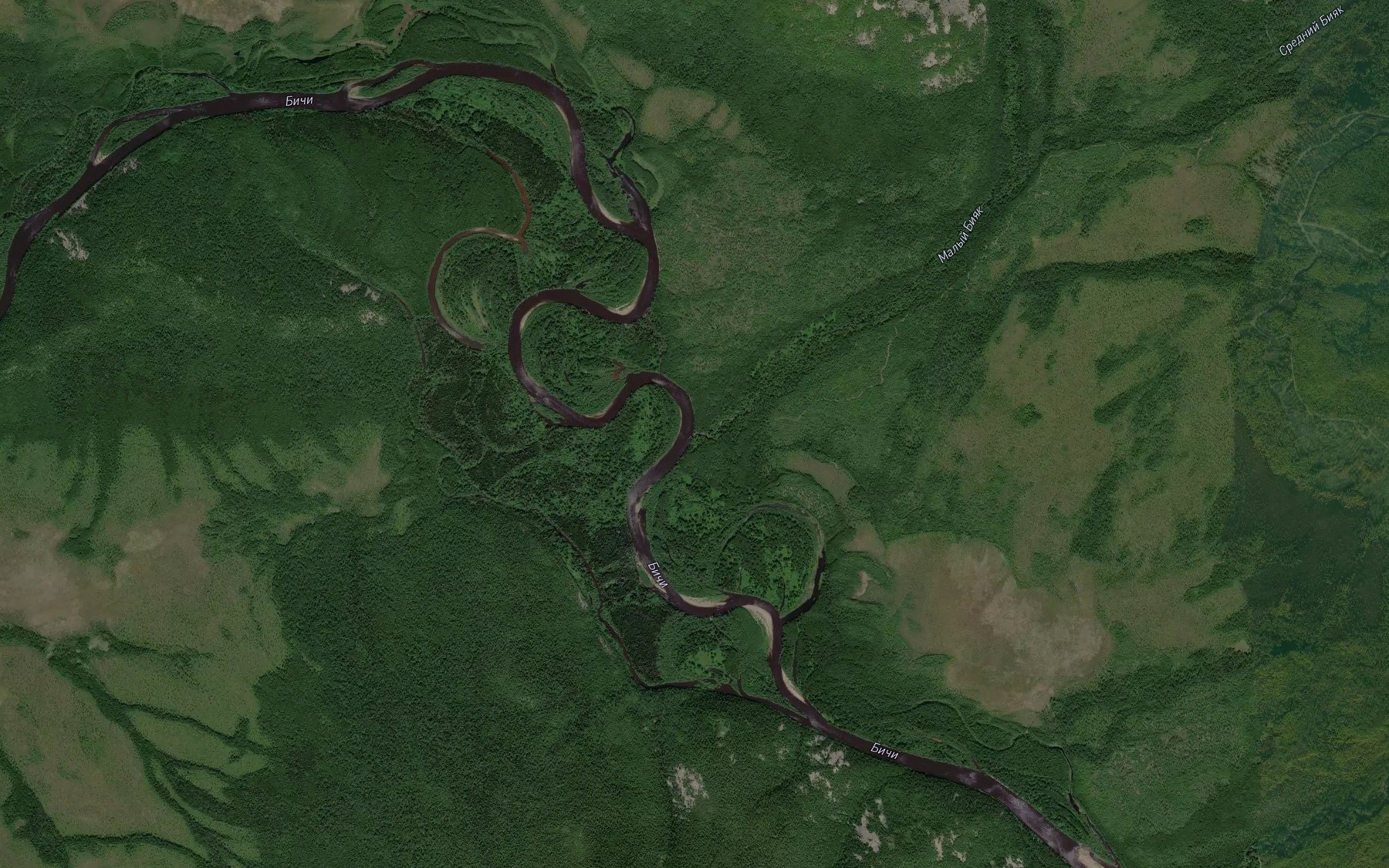 Satellite map of the Malyy Biyak