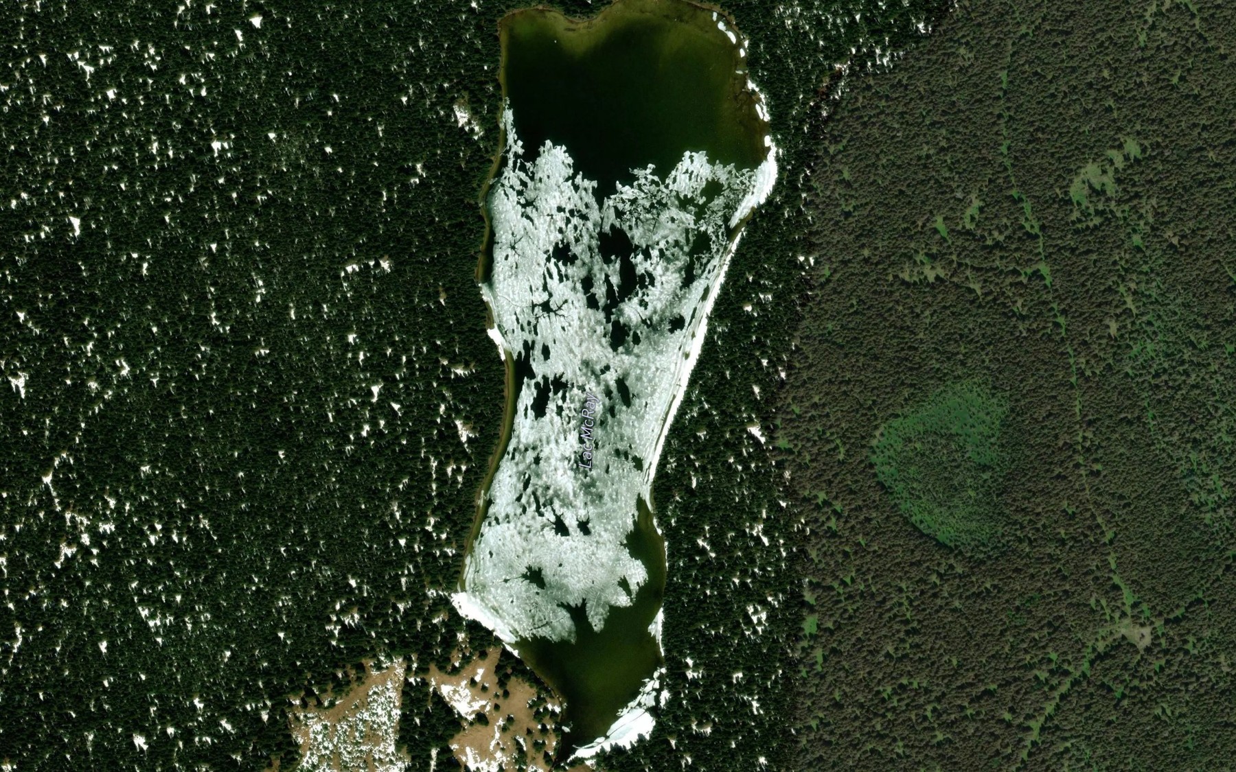 Satellite map of the Lac McRay
