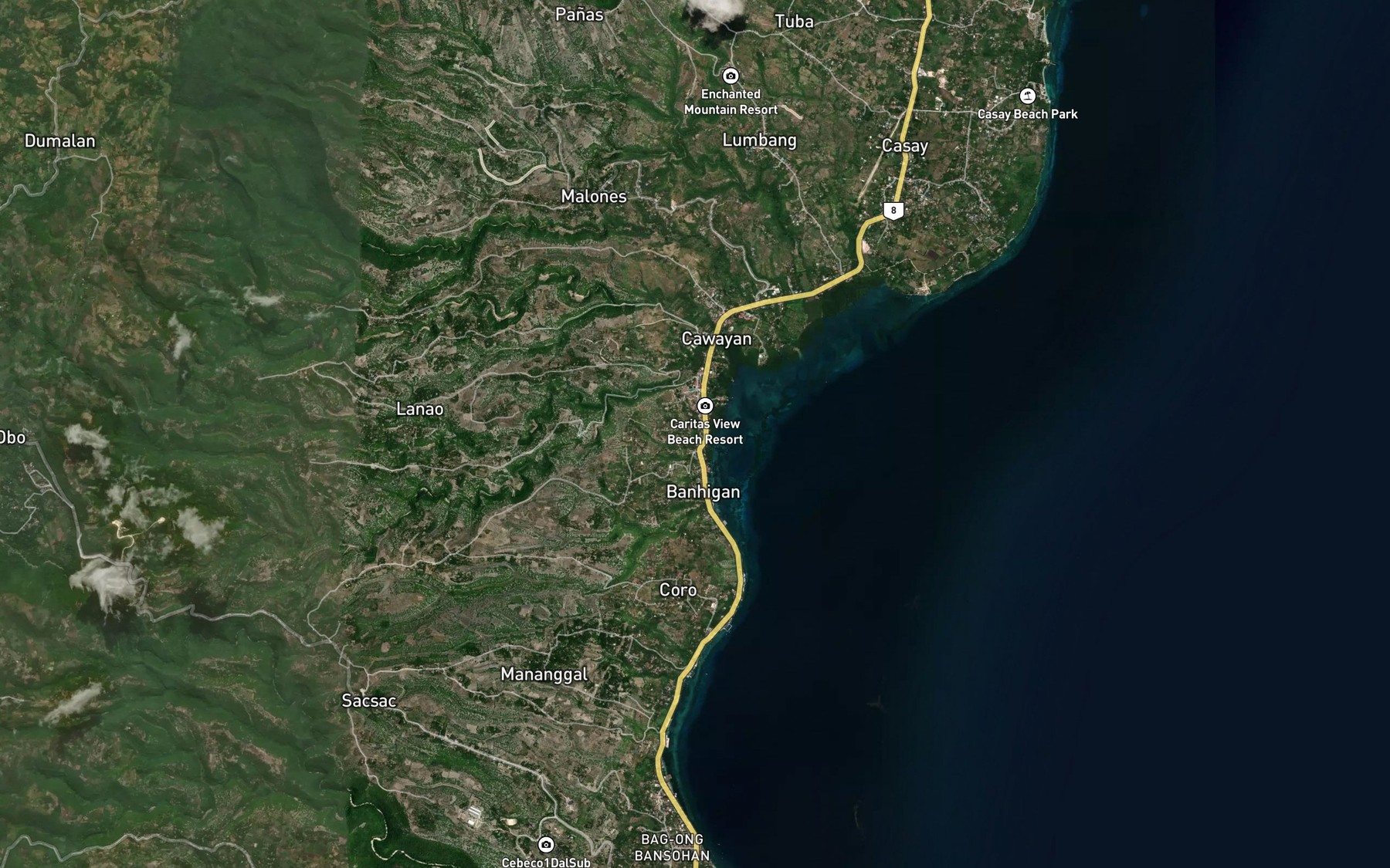 Satellite map of the Panocducan River