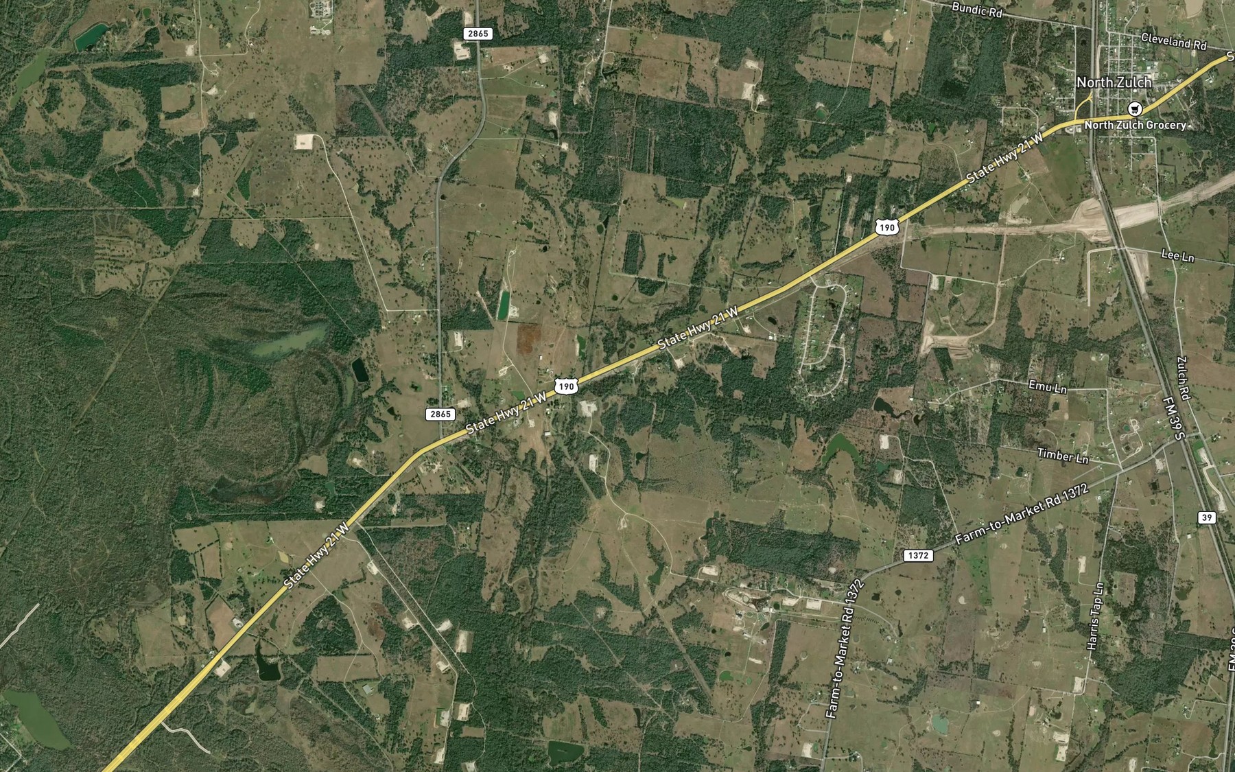 Satellite map of the Dry Creek