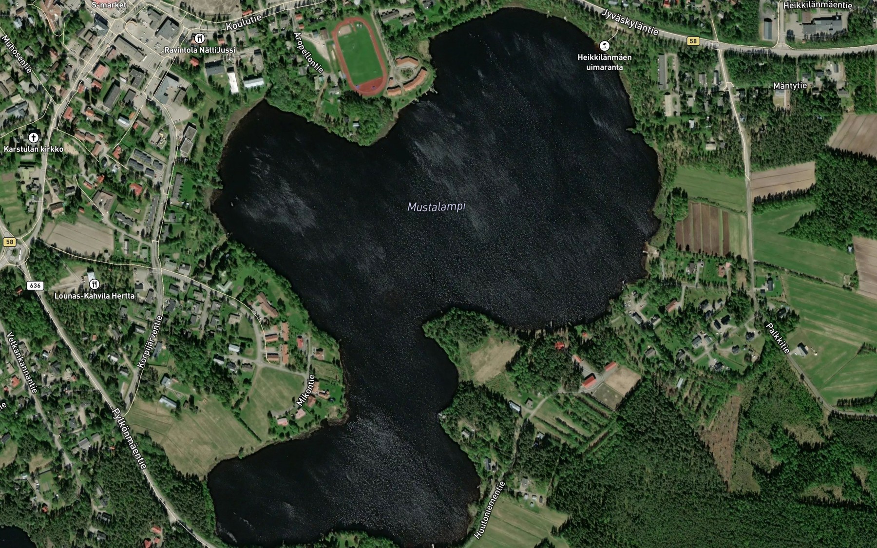 Satellite map of the Mustalampi