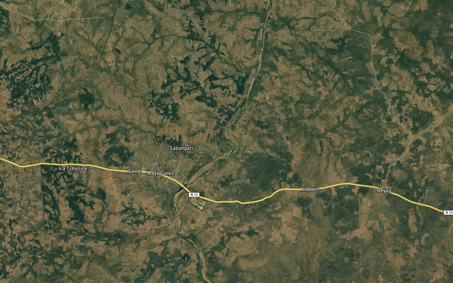 Satellite map of the Mayo Doupai