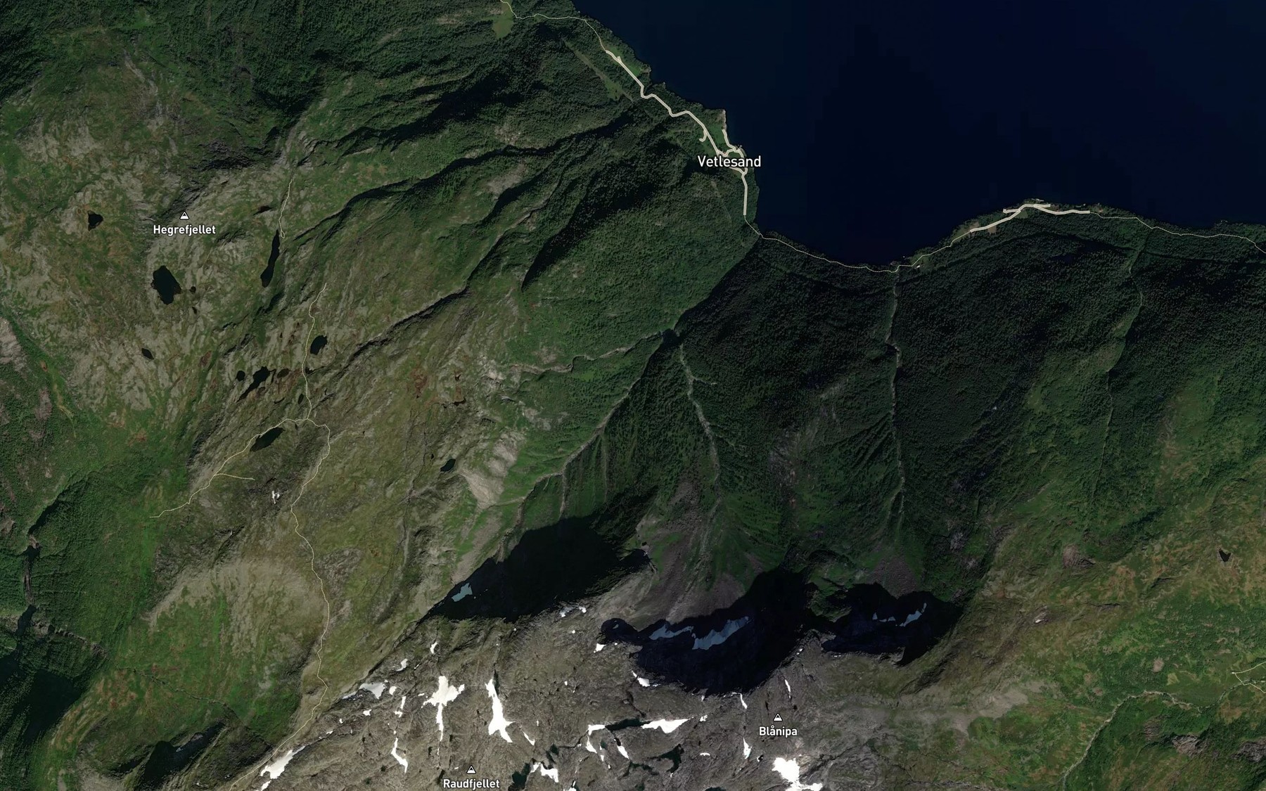 Satellite map of the Gjela