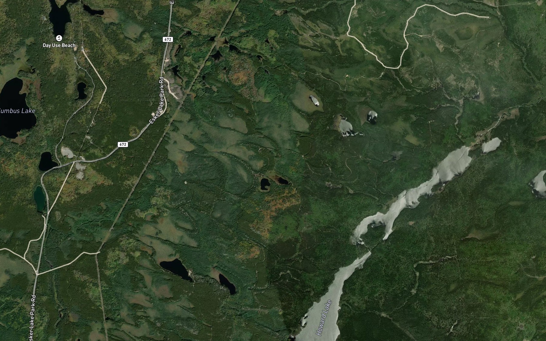 Satellite map of the Todd Lakes