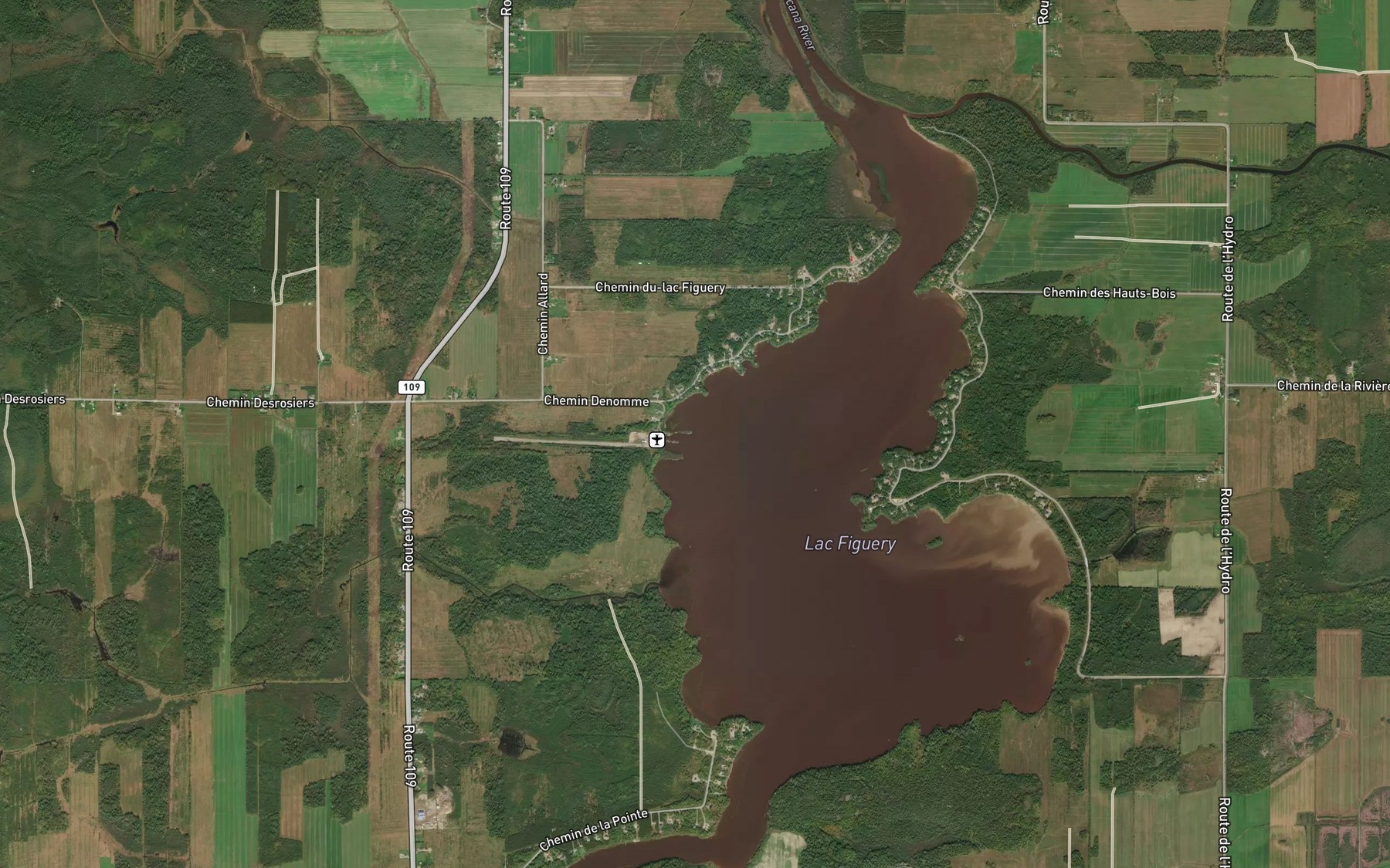 Satellite map of the Ruisseau Dessureault