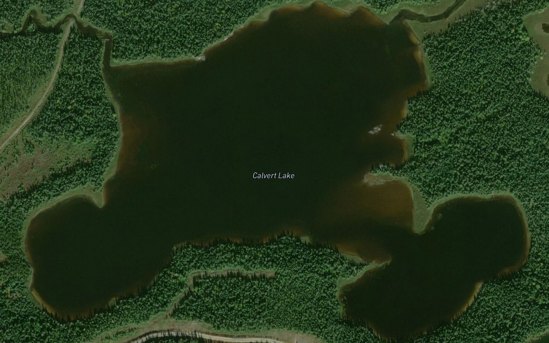 Satellite map of the Calvert Lake