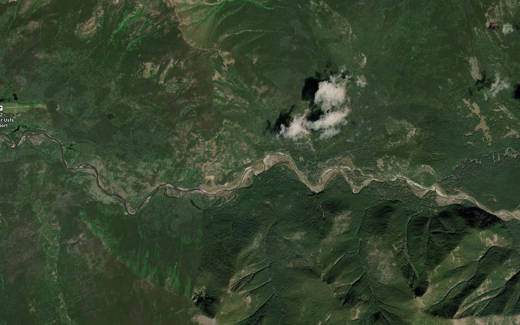 Satellite map of the Surprise Creek