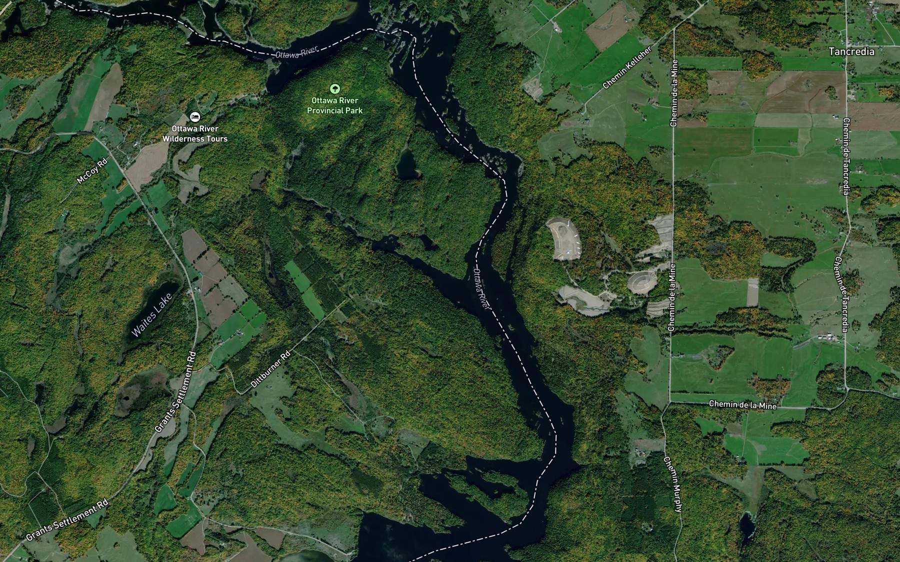 Satellite map of the Rapides Long