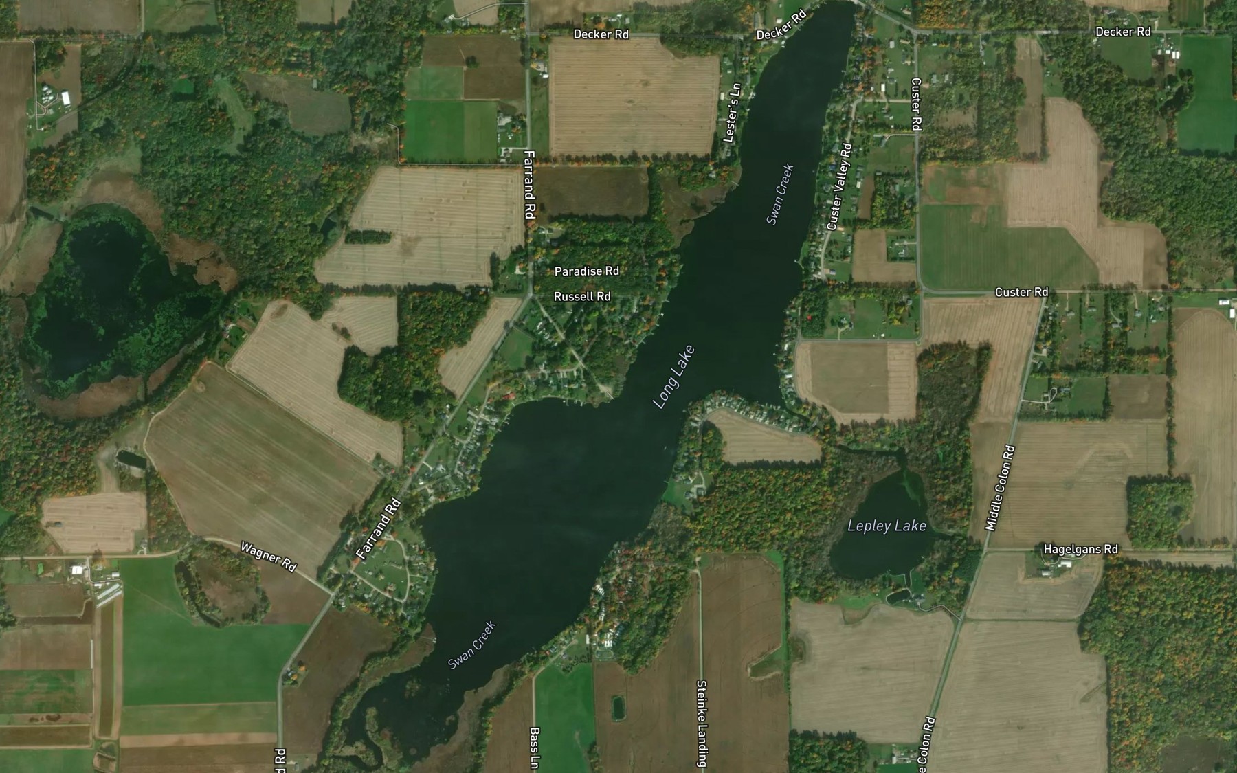 Satellite map of the Long Lake