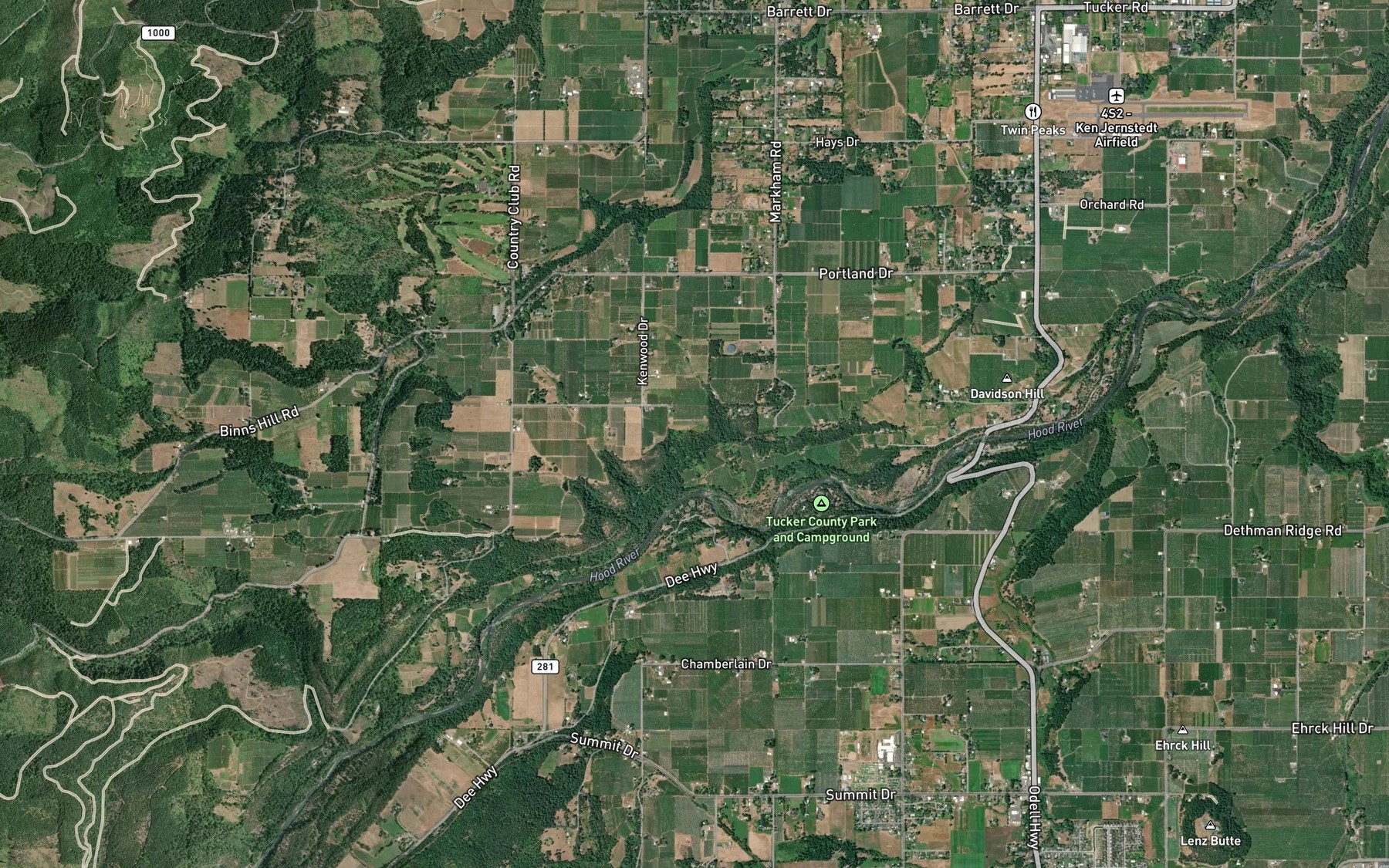 Satellite map of the Farmers Ditch