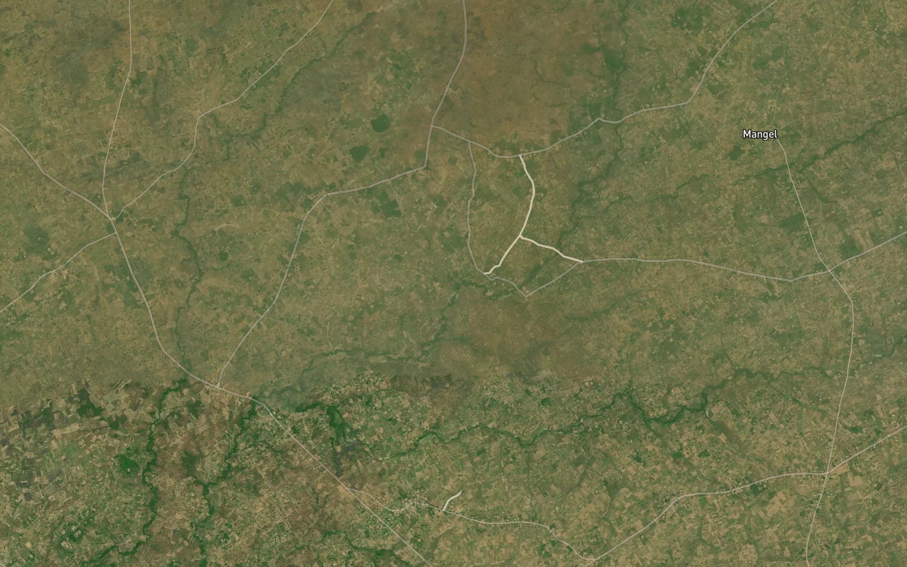 Satellite map of the River Aker