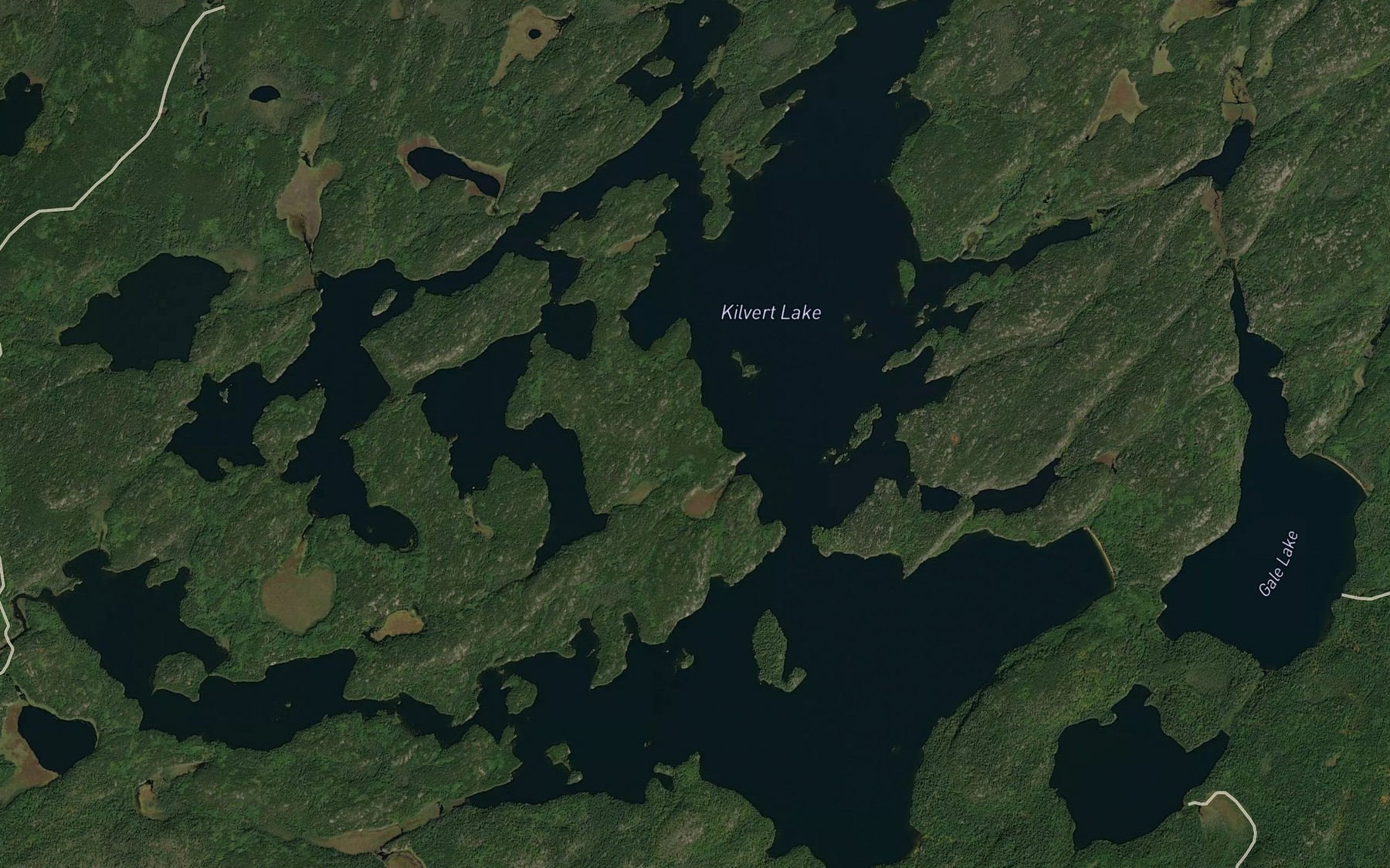 Satellite map of the Kilvert Lake