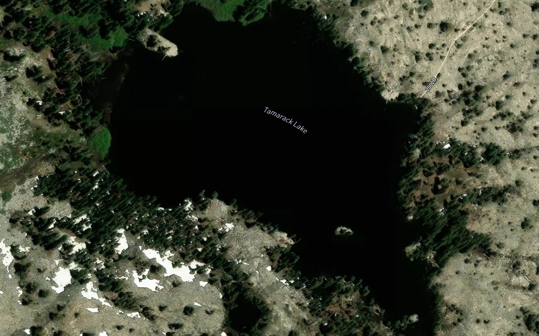 Satellite map of the Tamarack Lake