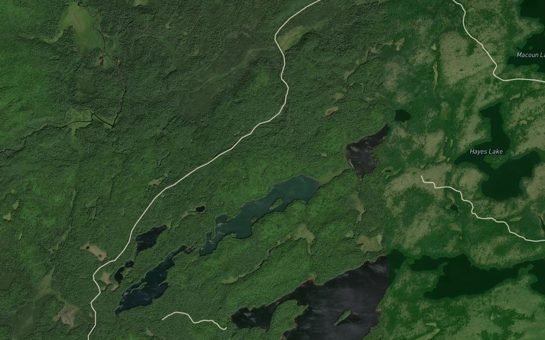 Satellite map of the Robinson Creek