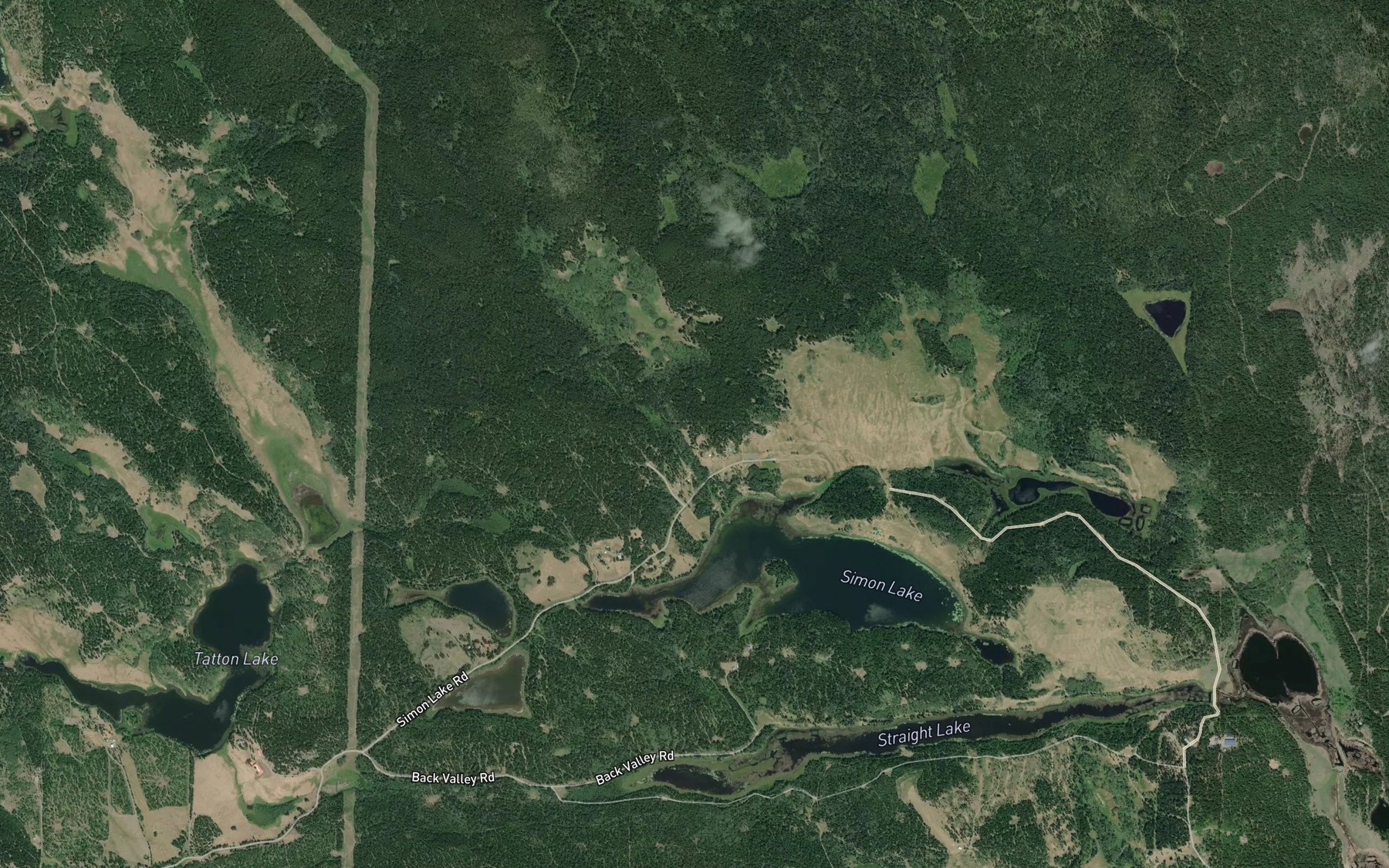 Satellite map of the Simon Creek