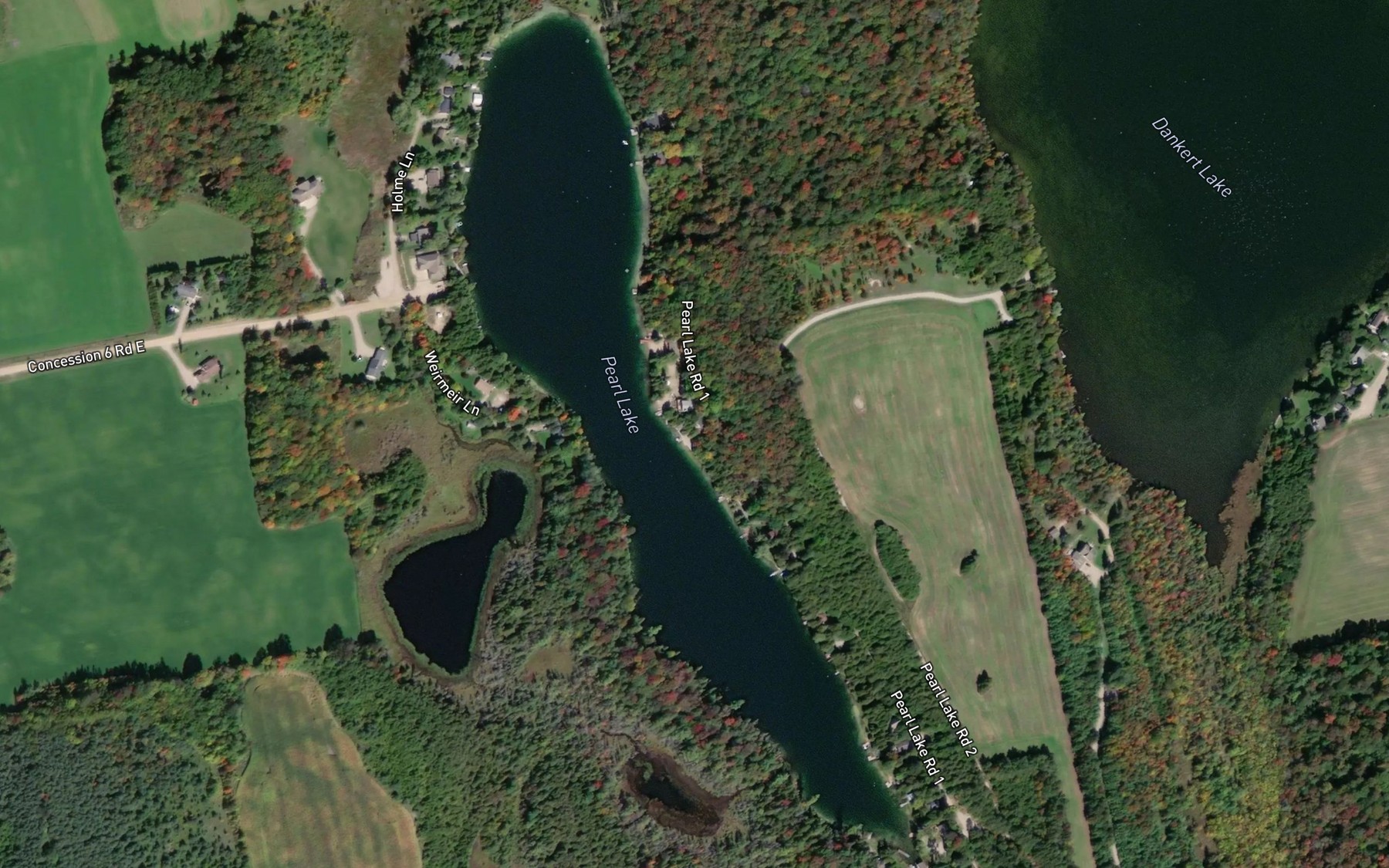Satellite map of the Pearl Lake