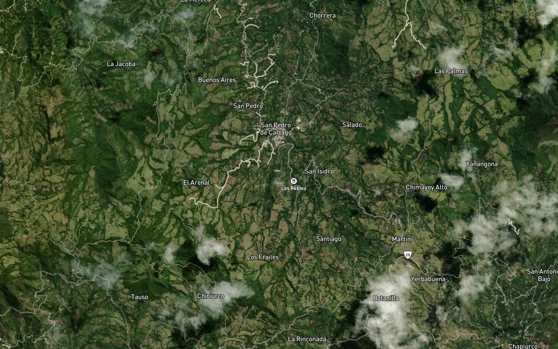 Satellite map of the Quebrada Los Frailes