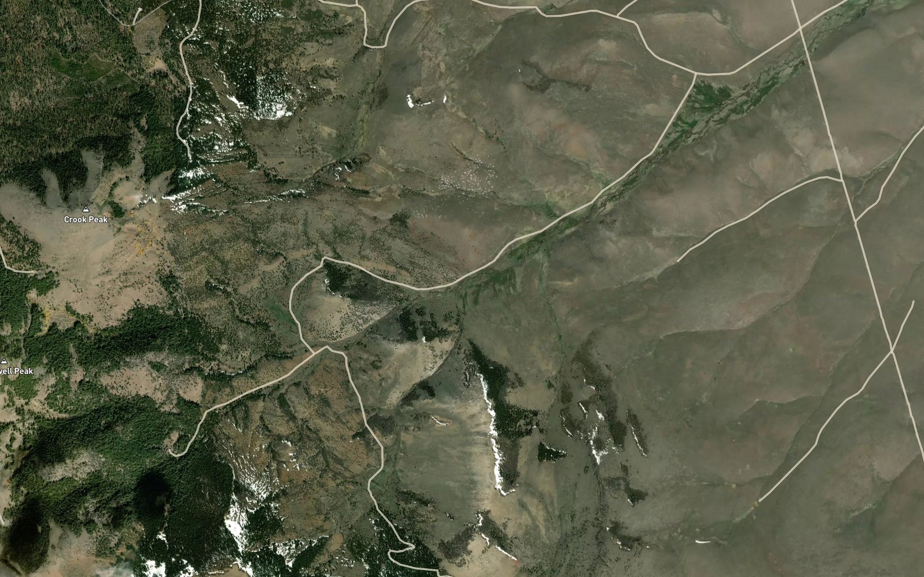 Satellite map of the Suipe Creek