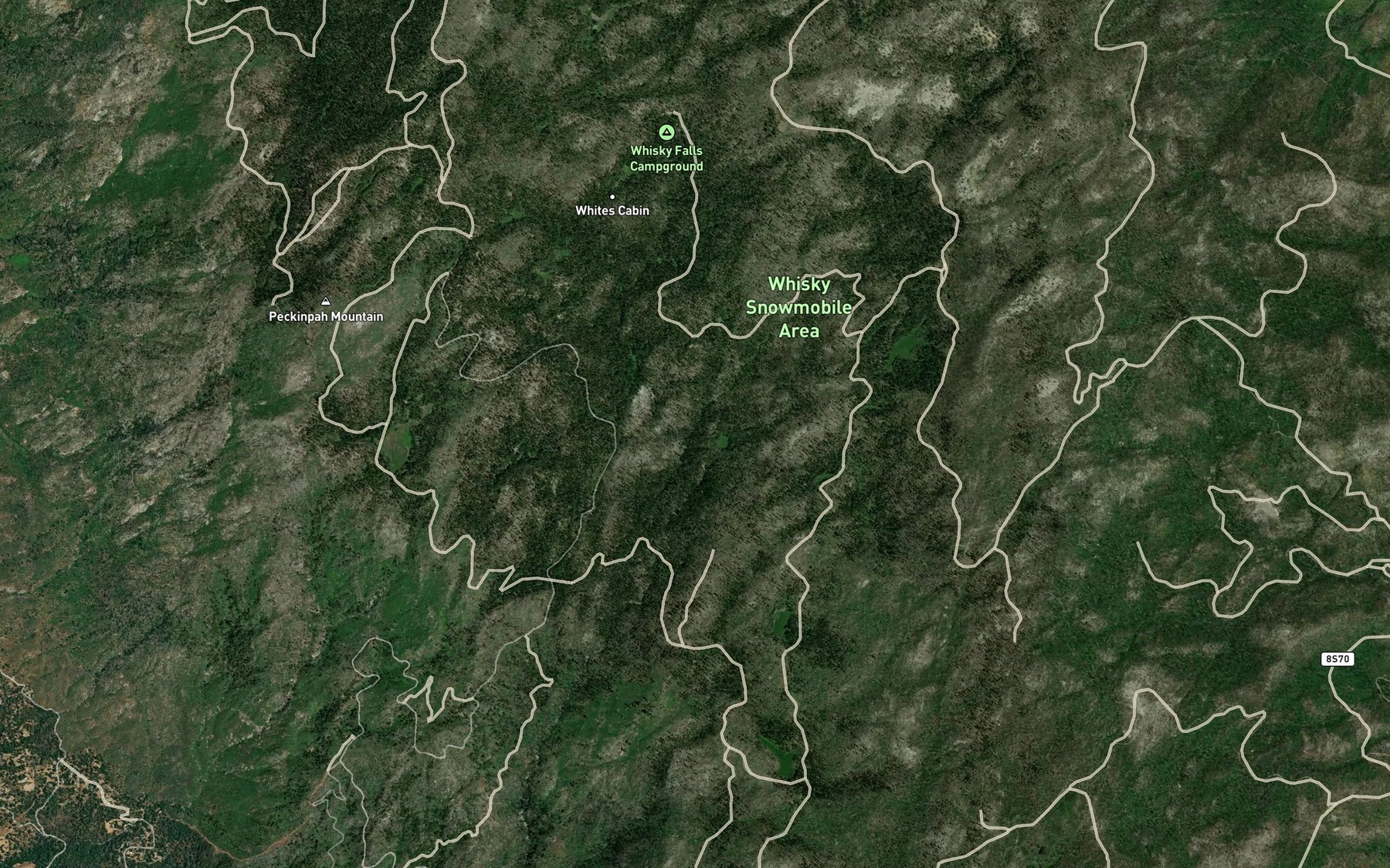 Satellite map of the Owl Creek