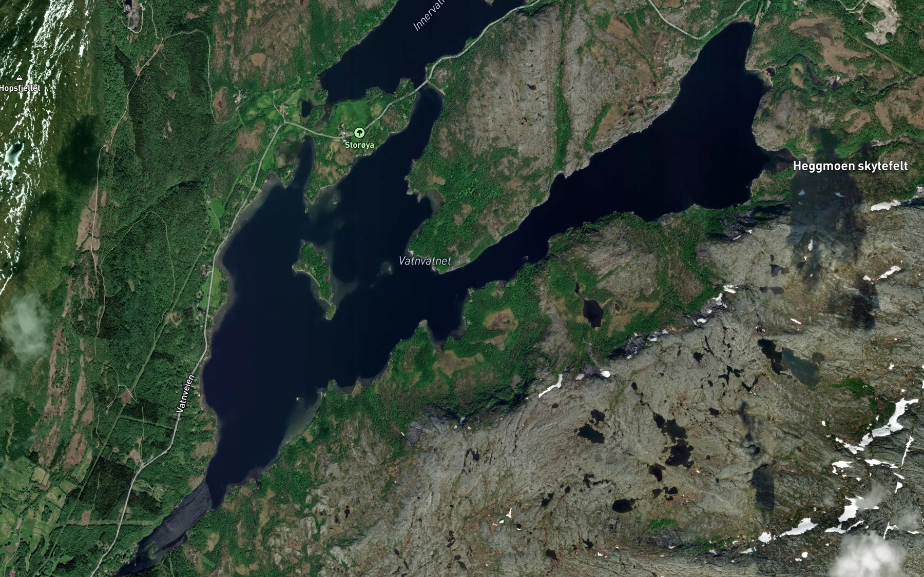 Satellite map of the Vatnvatnet