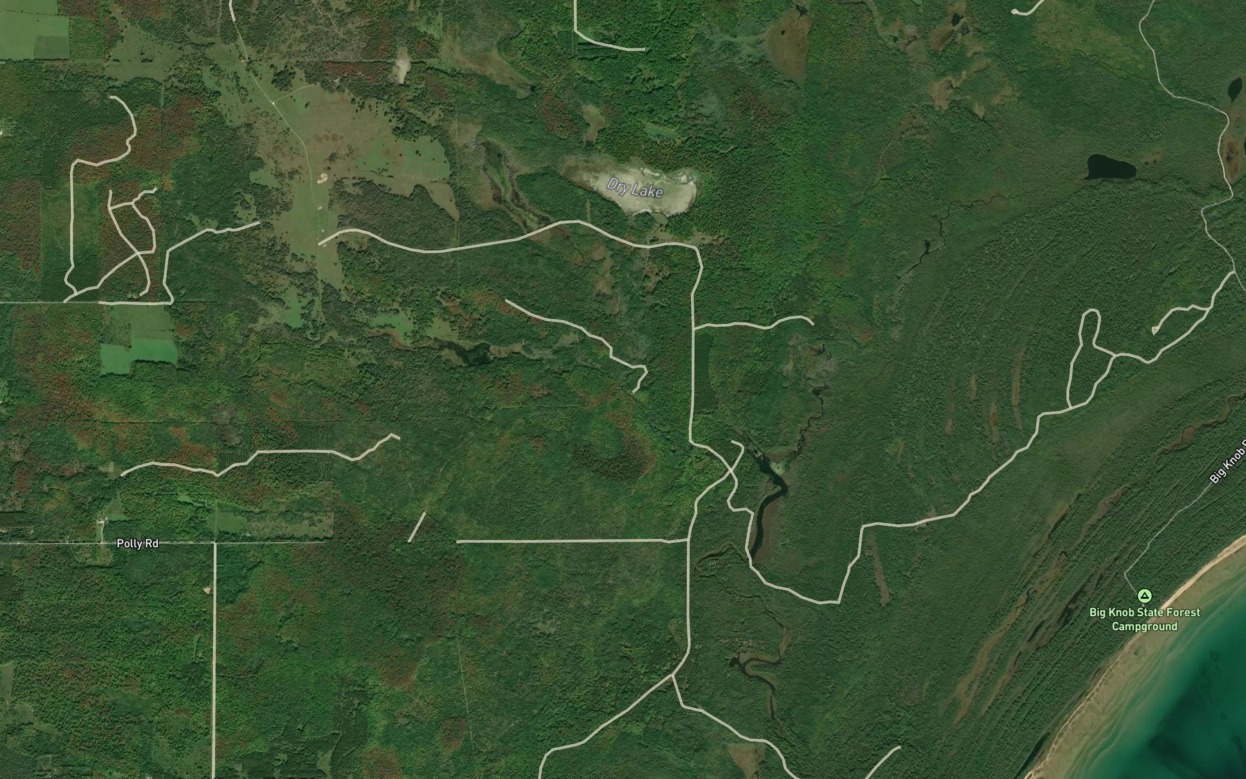 Satellite map of the Scrams Creek