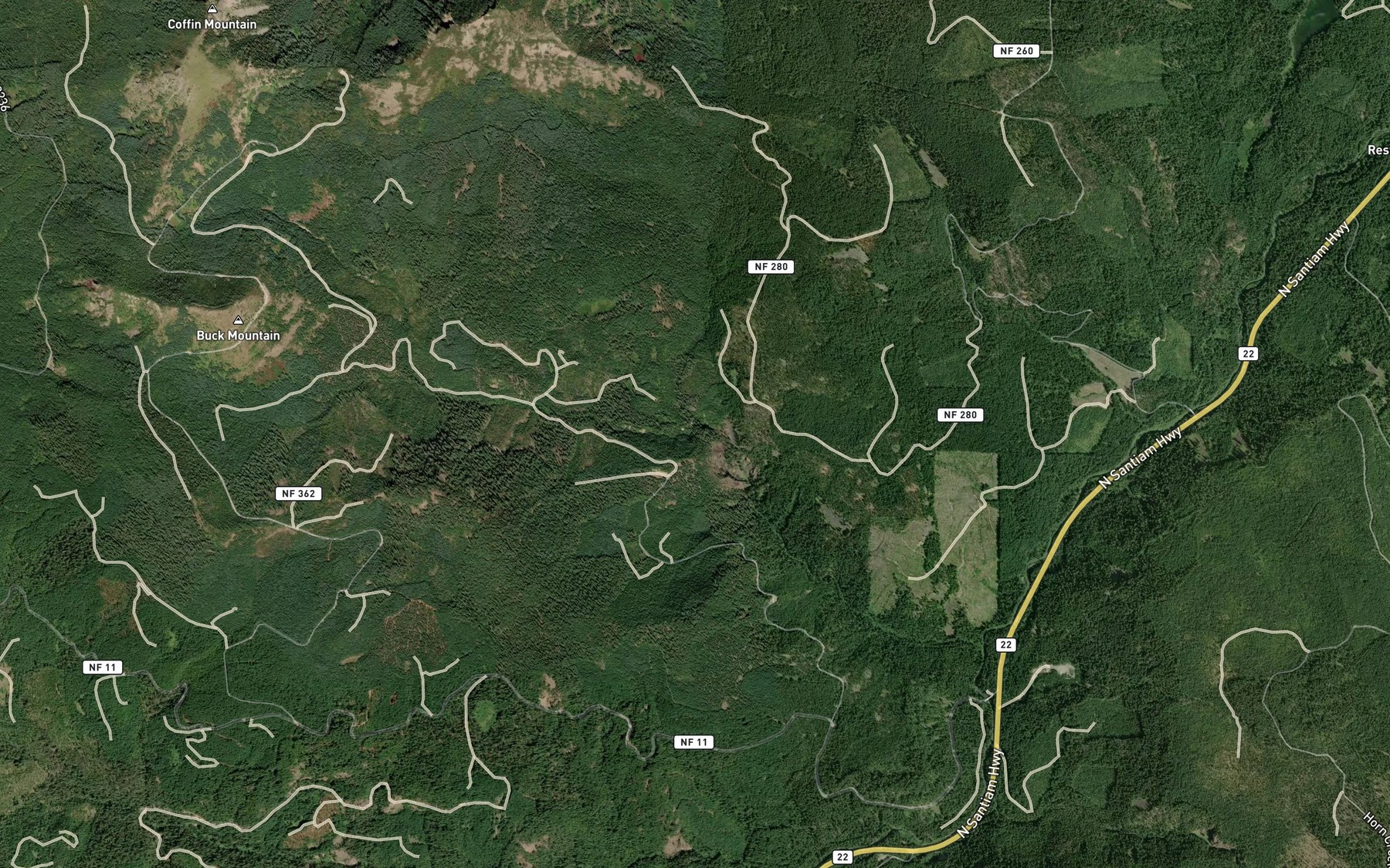 Satellite map of the Buck Creek